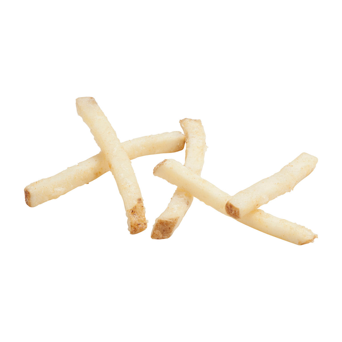 Simplot Megacrunch 6"x8" Battered Straight Cut Fries Skin On 5 Pound Each - 6 Per Case.