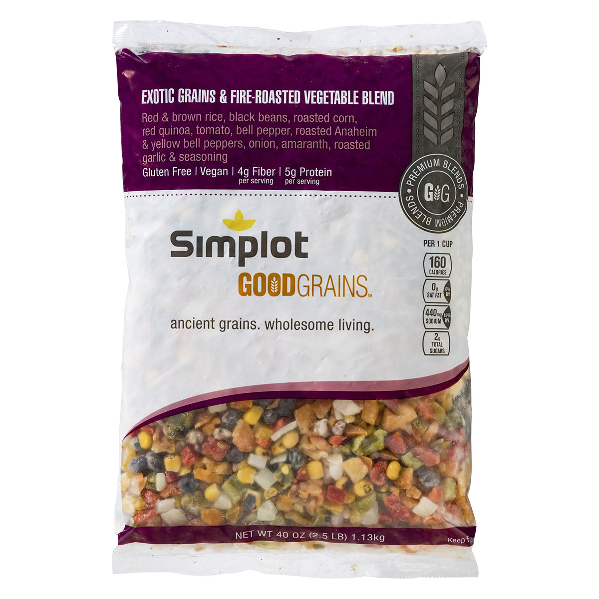 Simplot Good Grains Exotic Grains & Fire Roasted Vegetable Blend 2.5 Pound Each - 6 Per Case.
