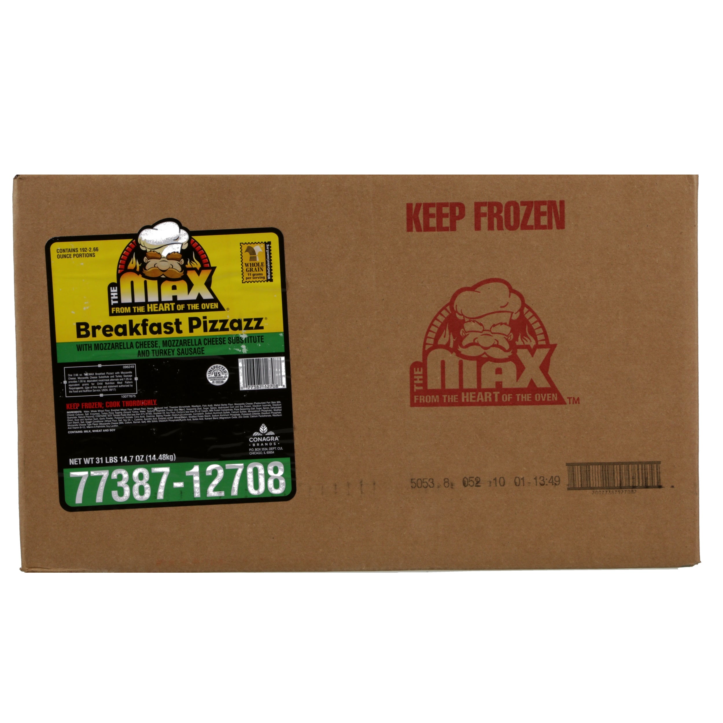 Breakfast Pizzazz Turkey Sausage Whole Grain 2.66 Ounce Size - 192 Per Case.