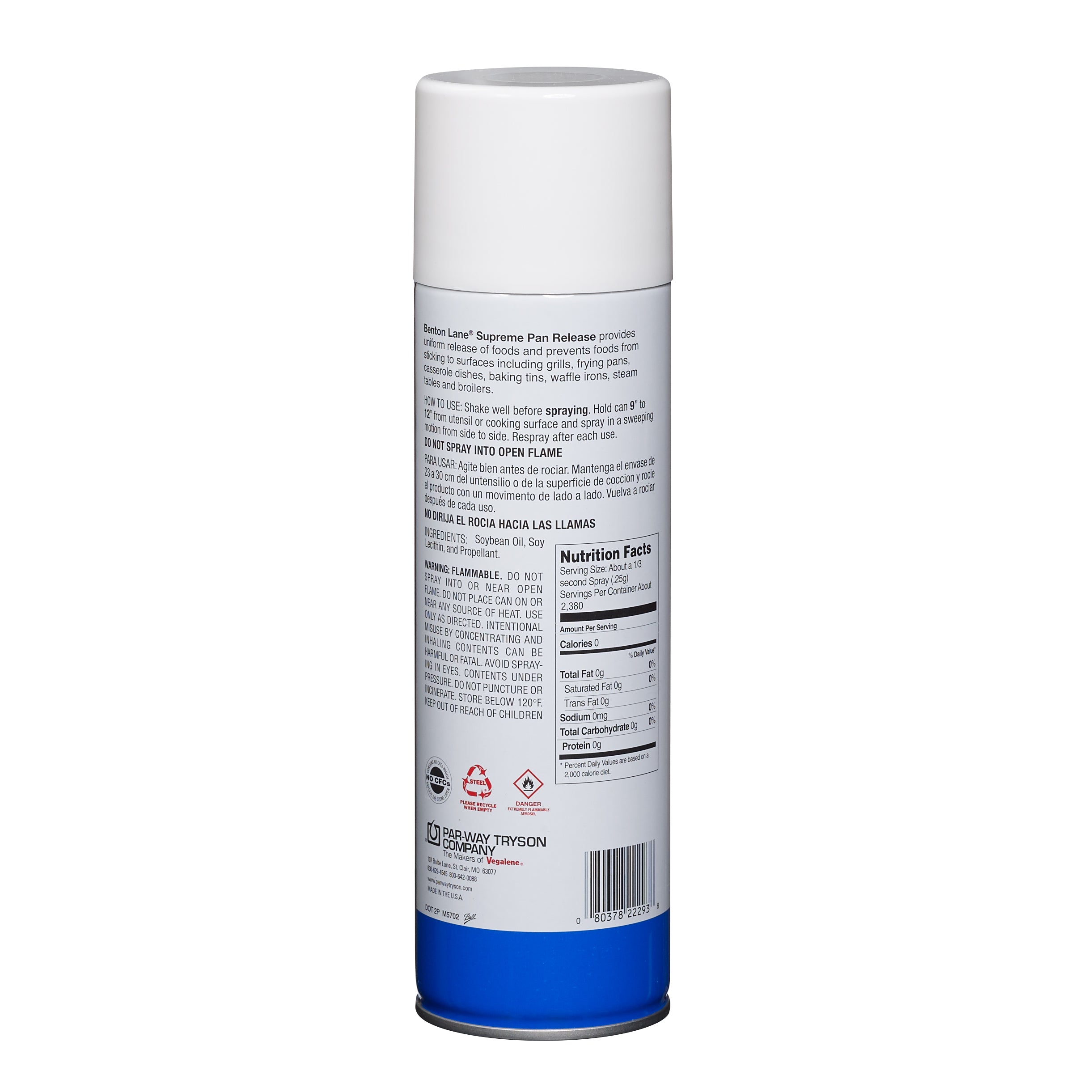 Benton Lane Supreme Pan Release Aerosol 16.5 Ounce Size - 6 Per Case.