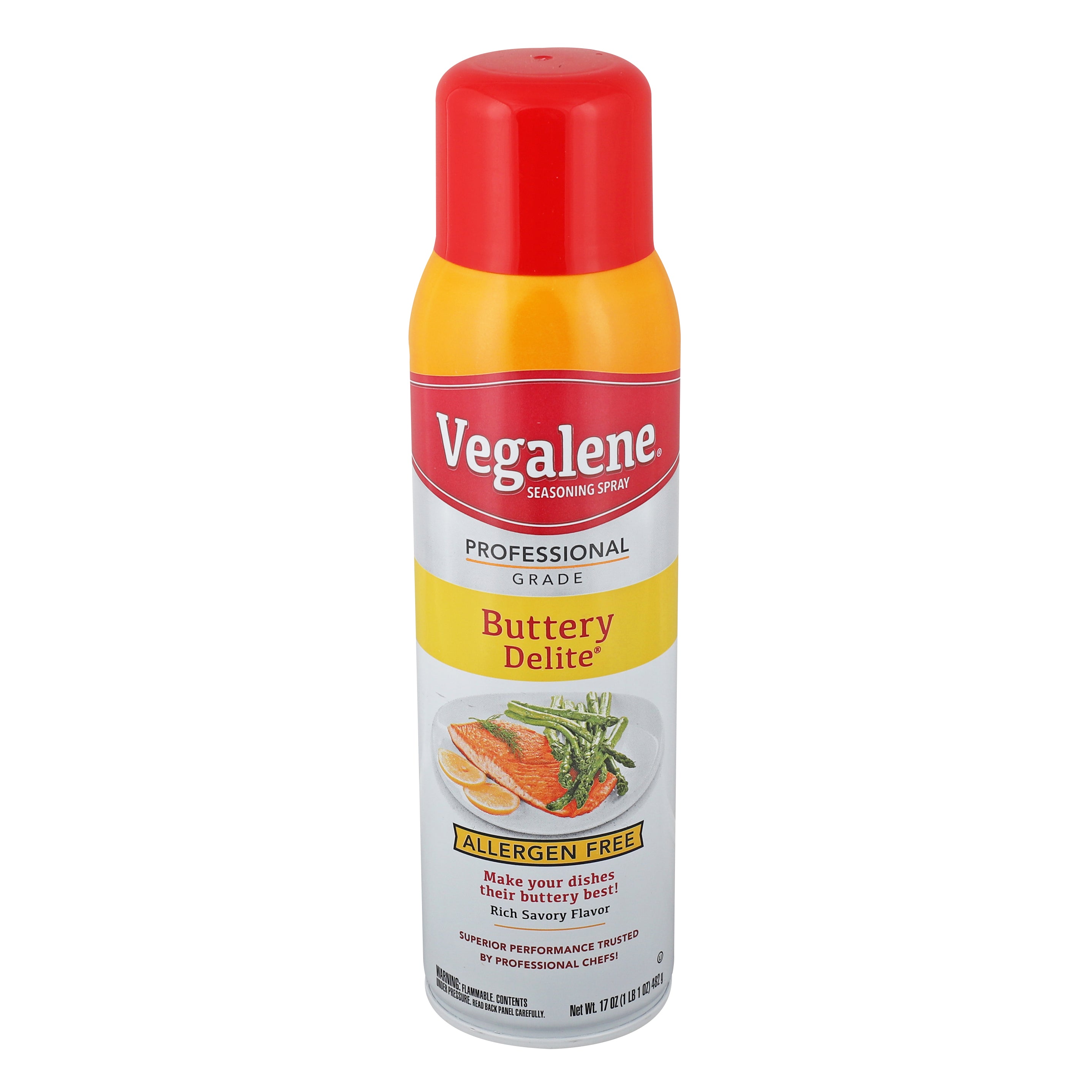 Vegalene Buttery Delite Seasoning Pan Spray Aerosol 17 Ounce Size - 6 Per Case.