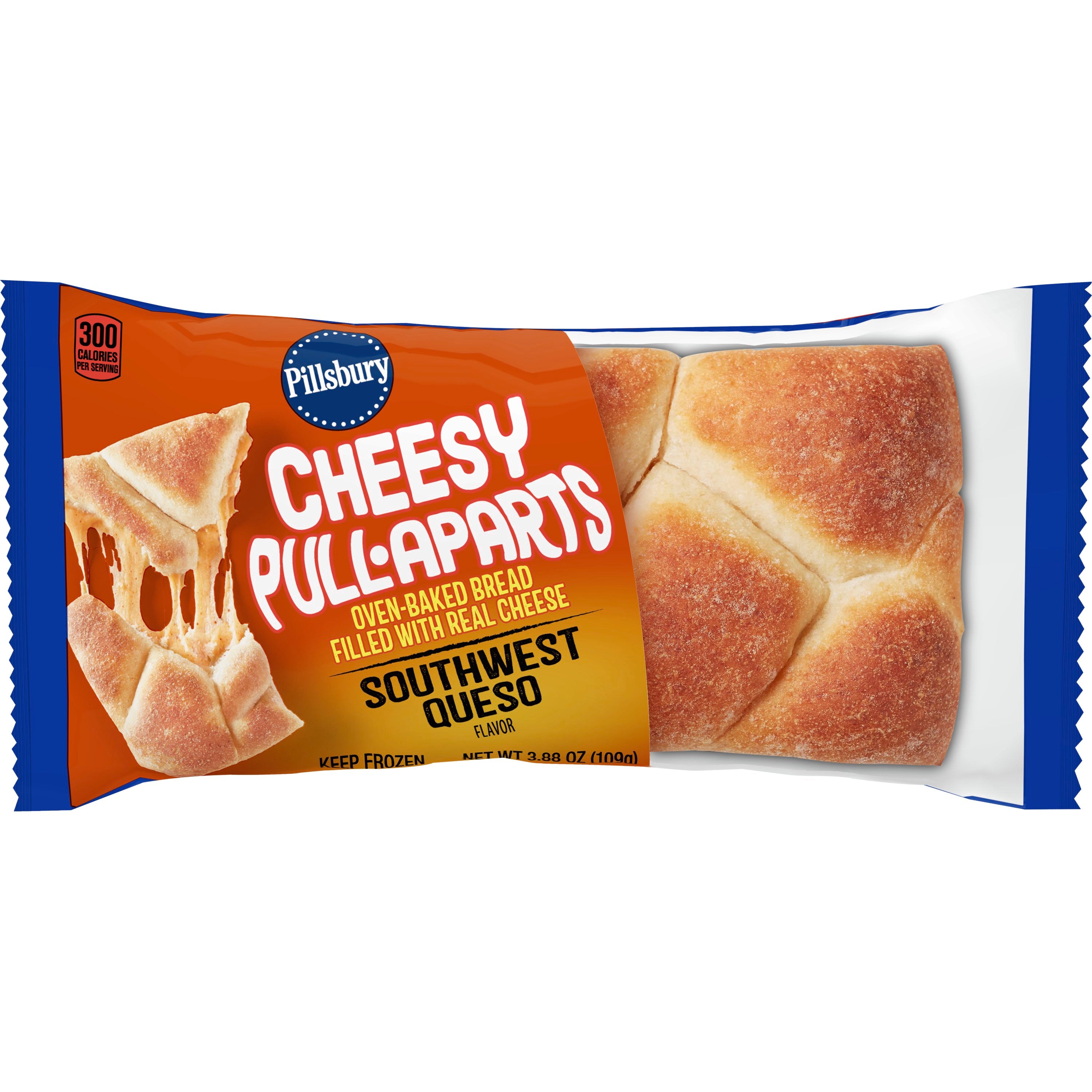 Pillsbury™ Individually Wrapped Cheesy Pull Aparts Southwest Queso 3.88 Ounce Size - 72 Per Case.