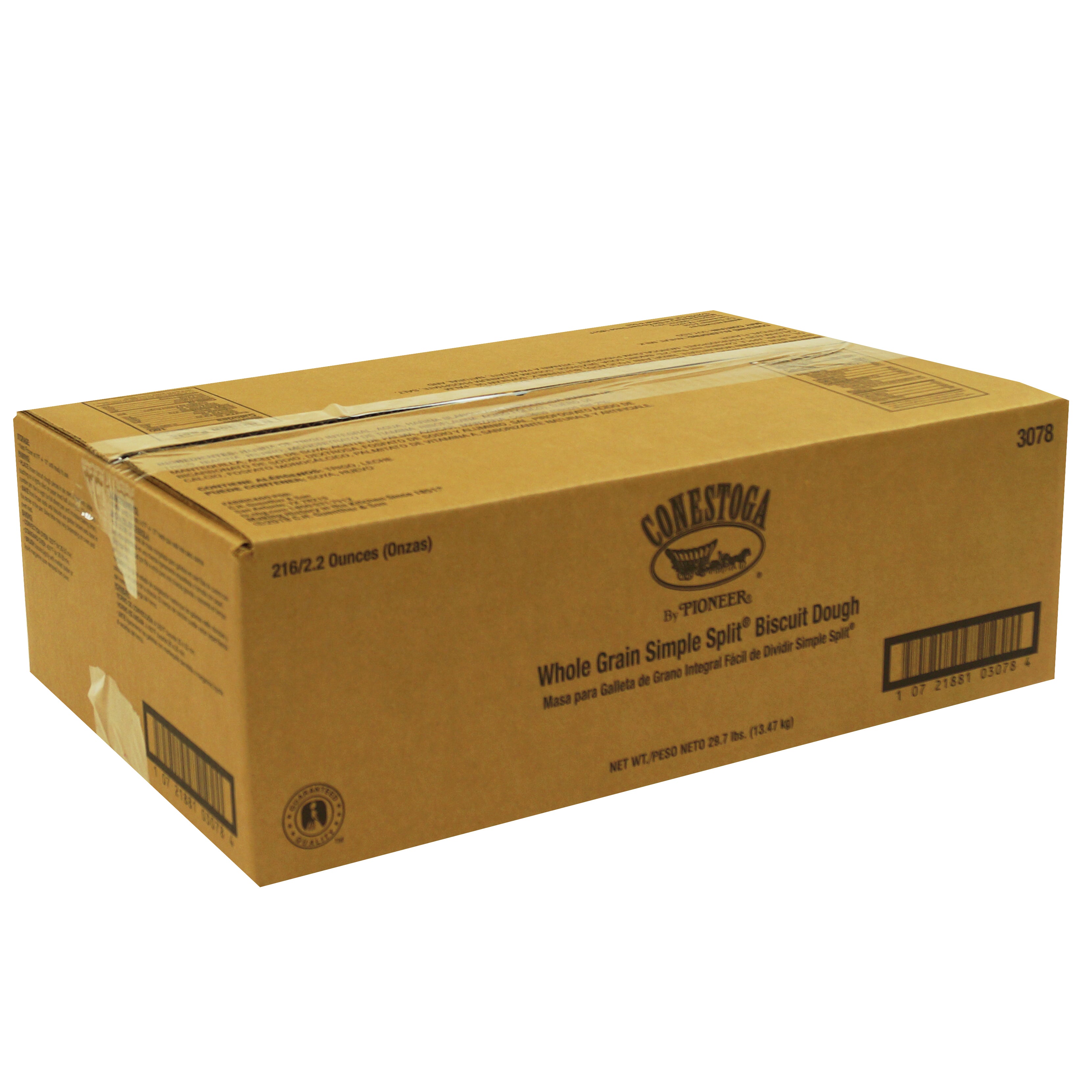 Conestoga® Simple Split™ Whole Grain Biscuit Dough 2.2 Ounce Size - 216 Per Case.