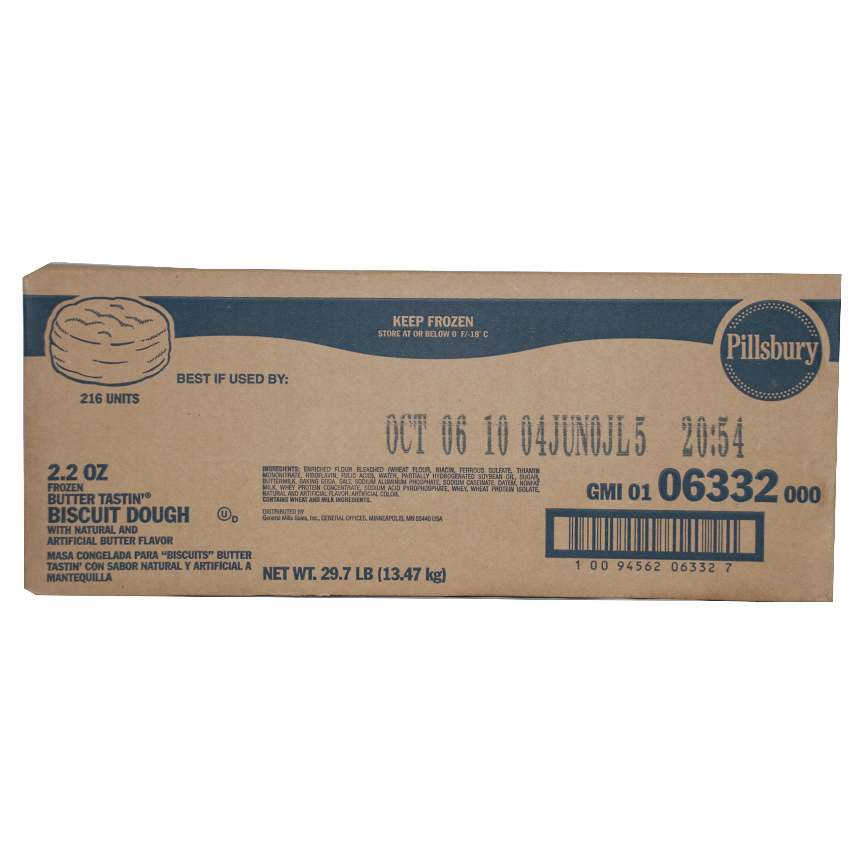 Pillsbury™ Frozen Biscuit Dough Butter Tastin'® 2.2 Ounce Size - 1 Per Case.