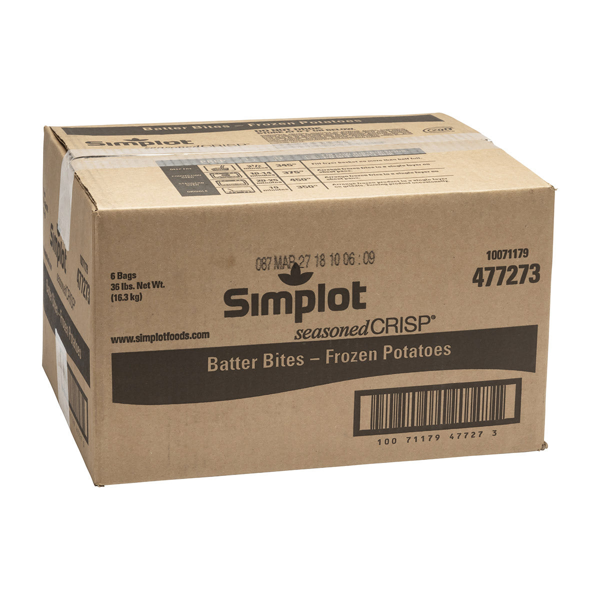 Simplot Seasonedcrisp Batter Bites Battered Potato Bites Skin On 6 Pound Each - 6 Per Case.