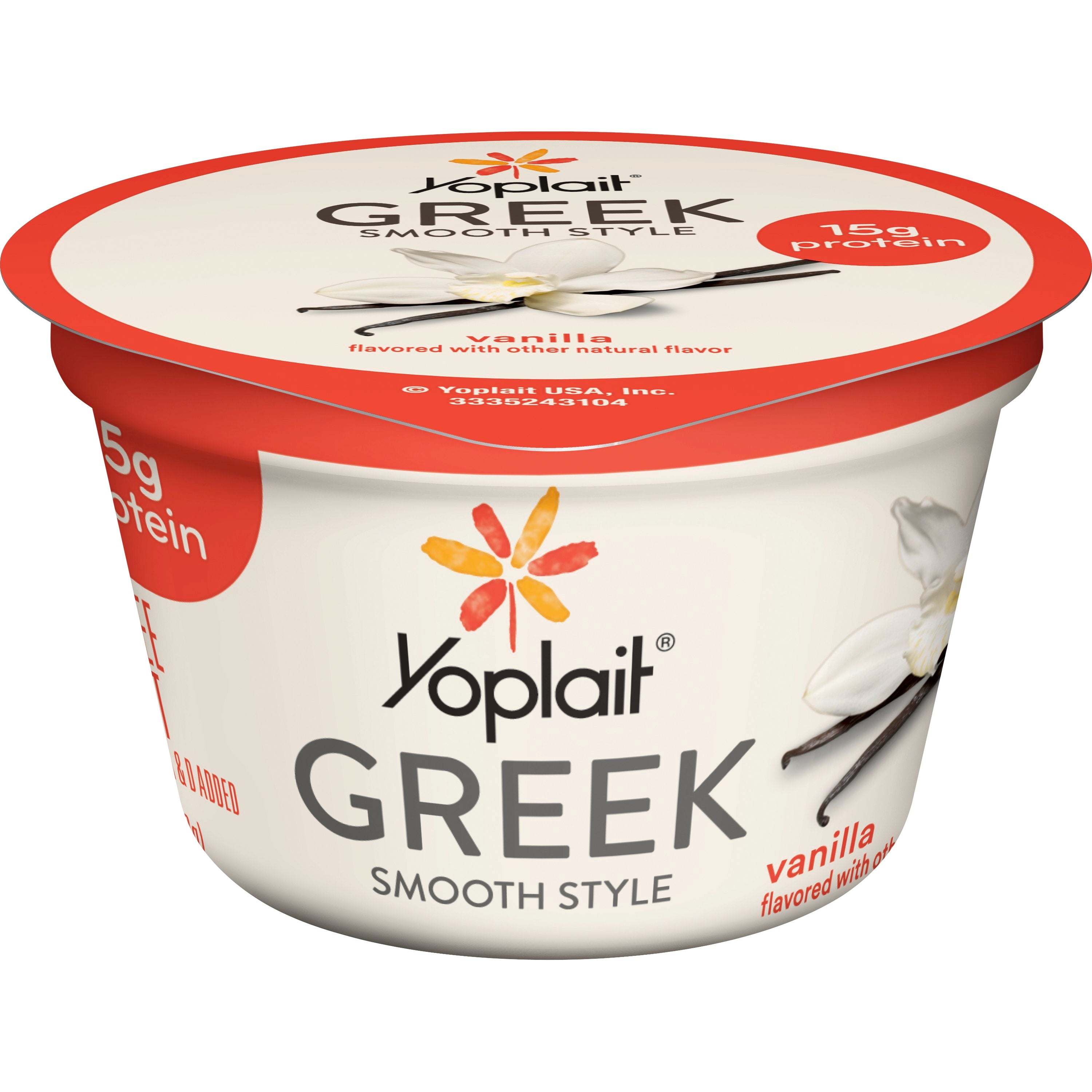 Yoplait® Greek Yogurt Single Serve Cup Vanilla 5.3 Ounce Size - 12 Per Case.