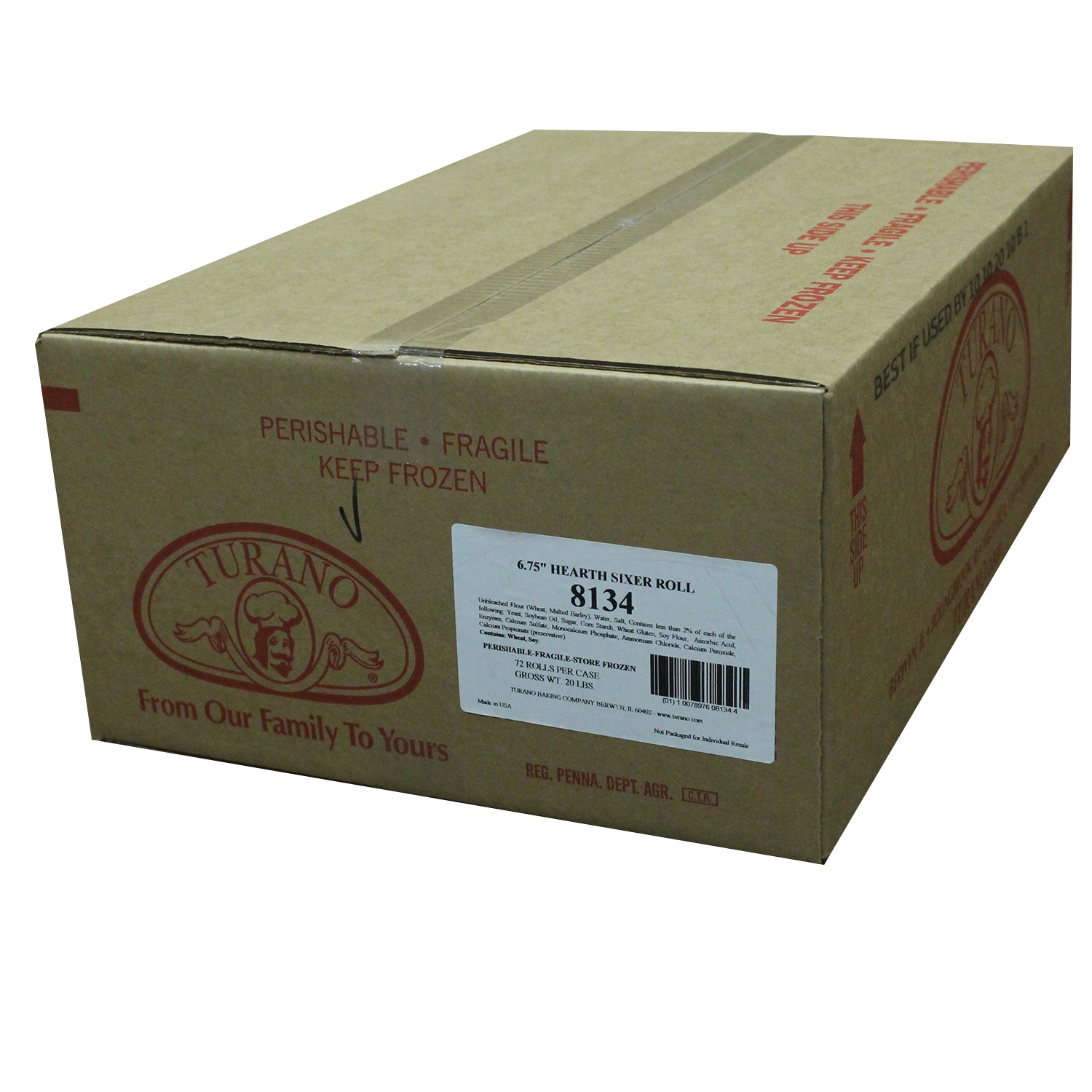 5" Hearth Sixer Roll 4 Ounce Size - 72 Per Case.