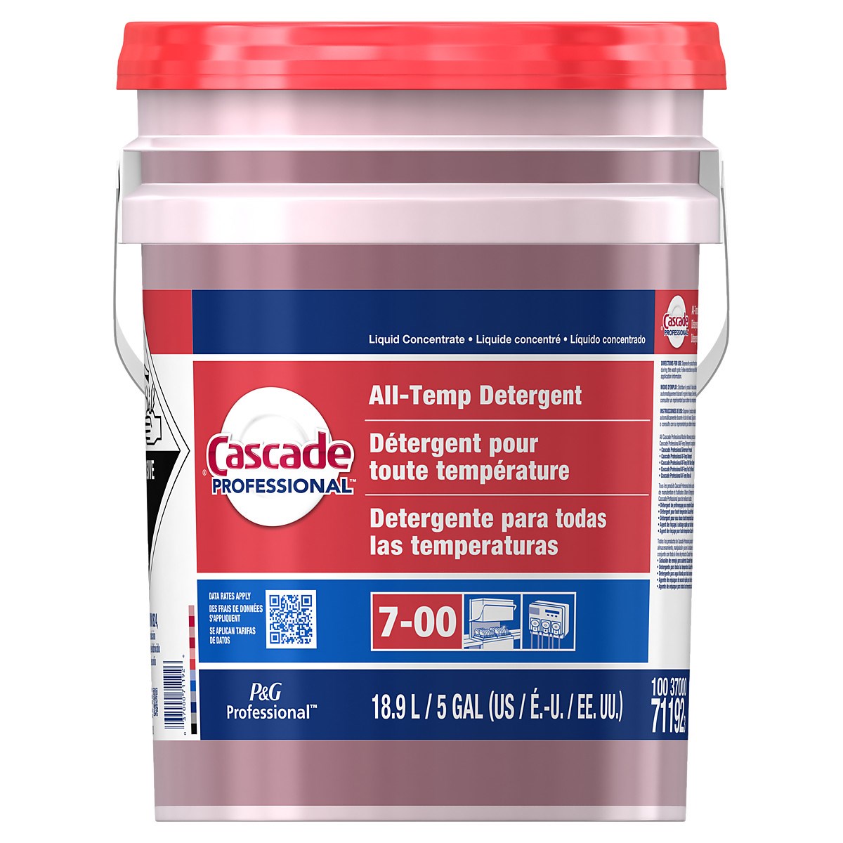 Cascade Professional All Temp Detergent Concentrate Closed Loop Gal 5 Gallon - 1 Per Case.