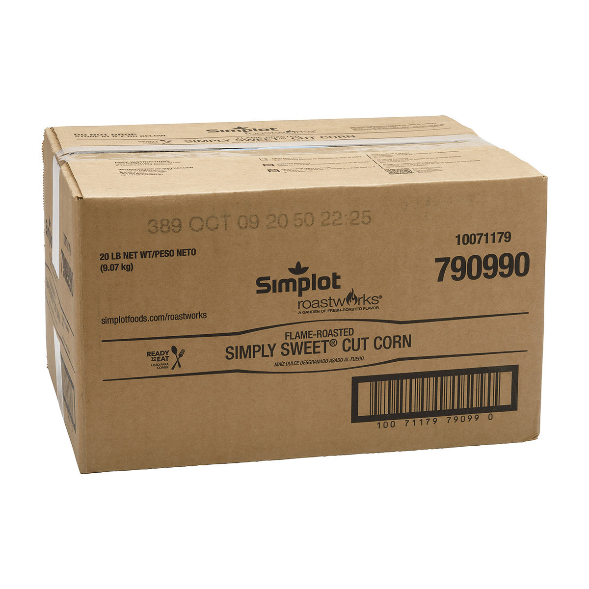 Simplot Roastworks Roasted Simply Sweet Cut Corn 20 Pound Each - 1 Per Case.