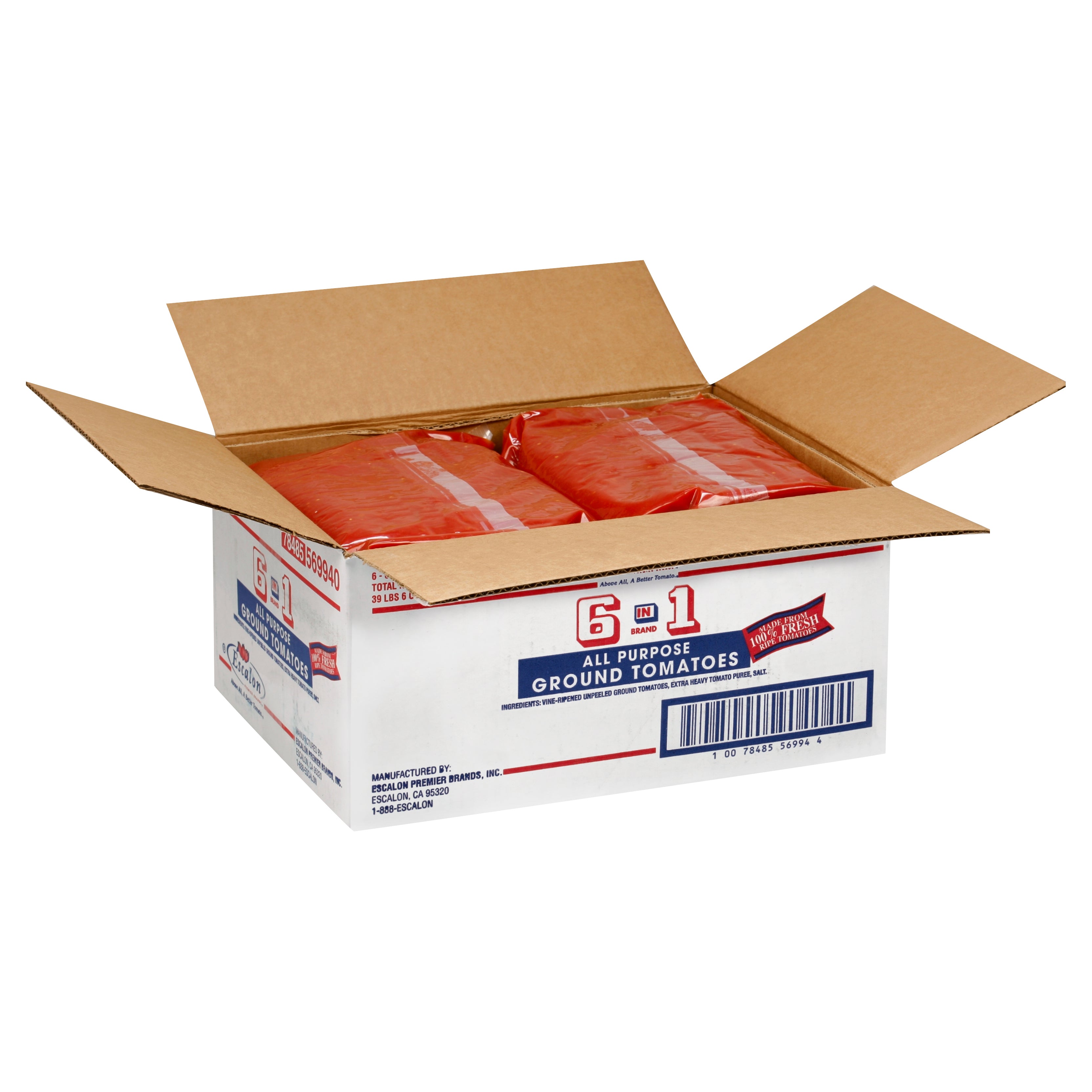 6 in 1 All Purpose Ground Tomatoes 105 Ounce Pouch - 6 Per Case.