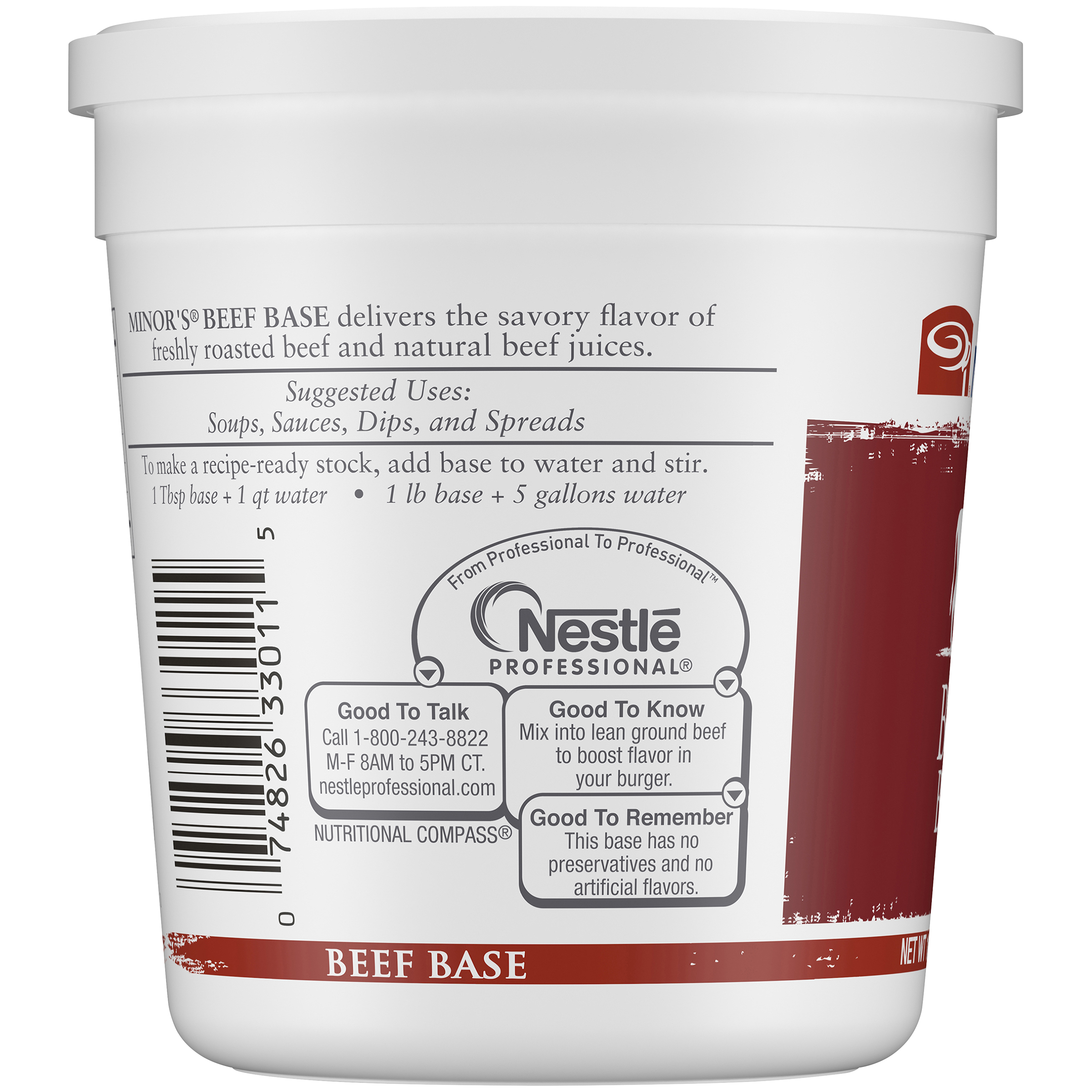 Minor's Beef Base 1 Pound Each - 6 Per Case.