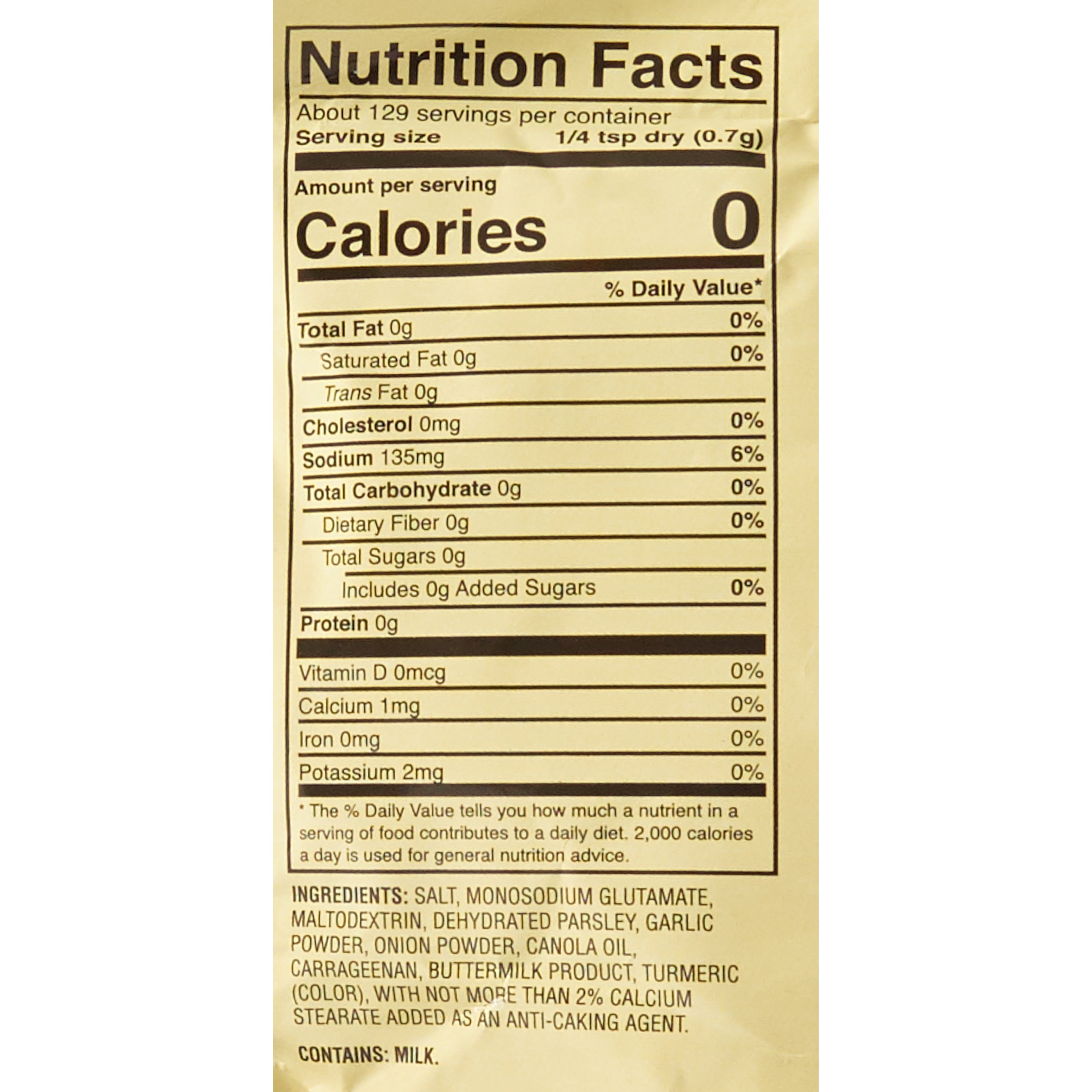 Chef's Finest Dry Ranch Dressing Mix 3.2 Ounce Size - 18 Per Case.