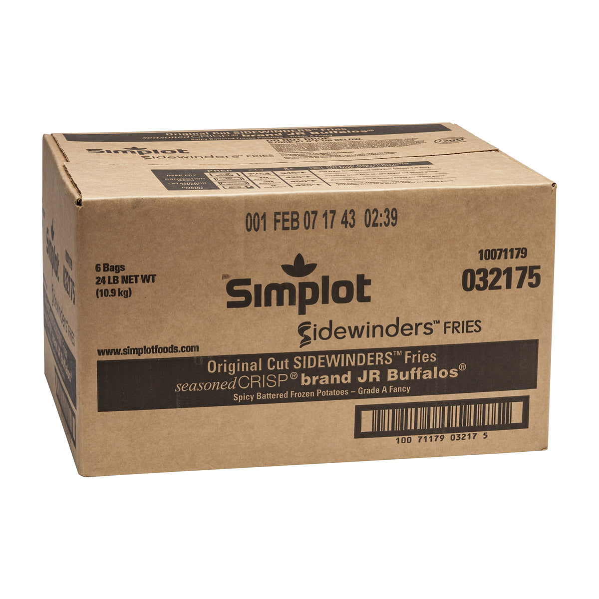 Simplot Sidewinders Fries Seasonedcrisp Brandjr Buffalos Batter Original Cut 4 Pound Each - 6 Per Case.