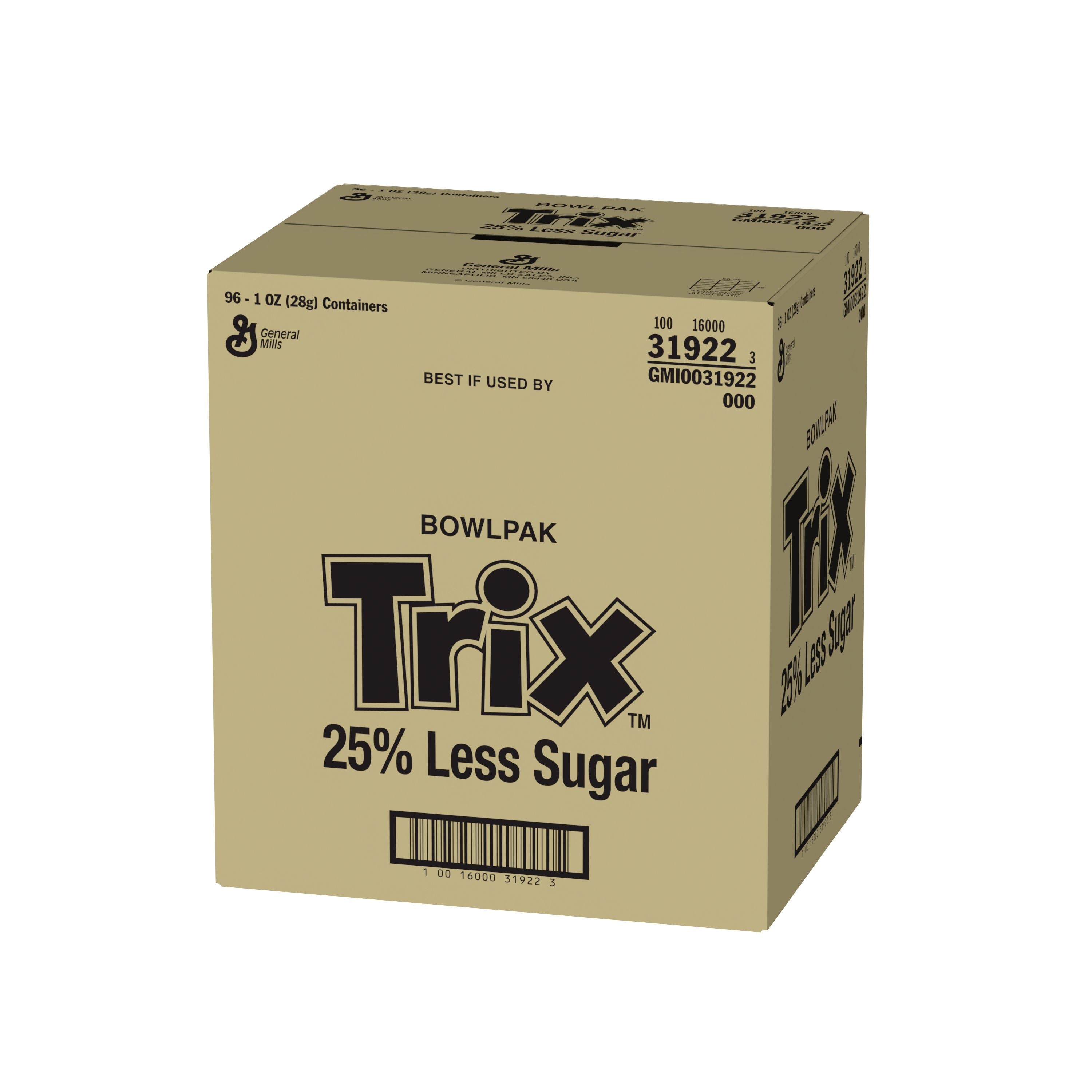 Trix™ Cereal Less Sugar Single Serve Bowlpak 1 Ounce Size - 96 Per Case.