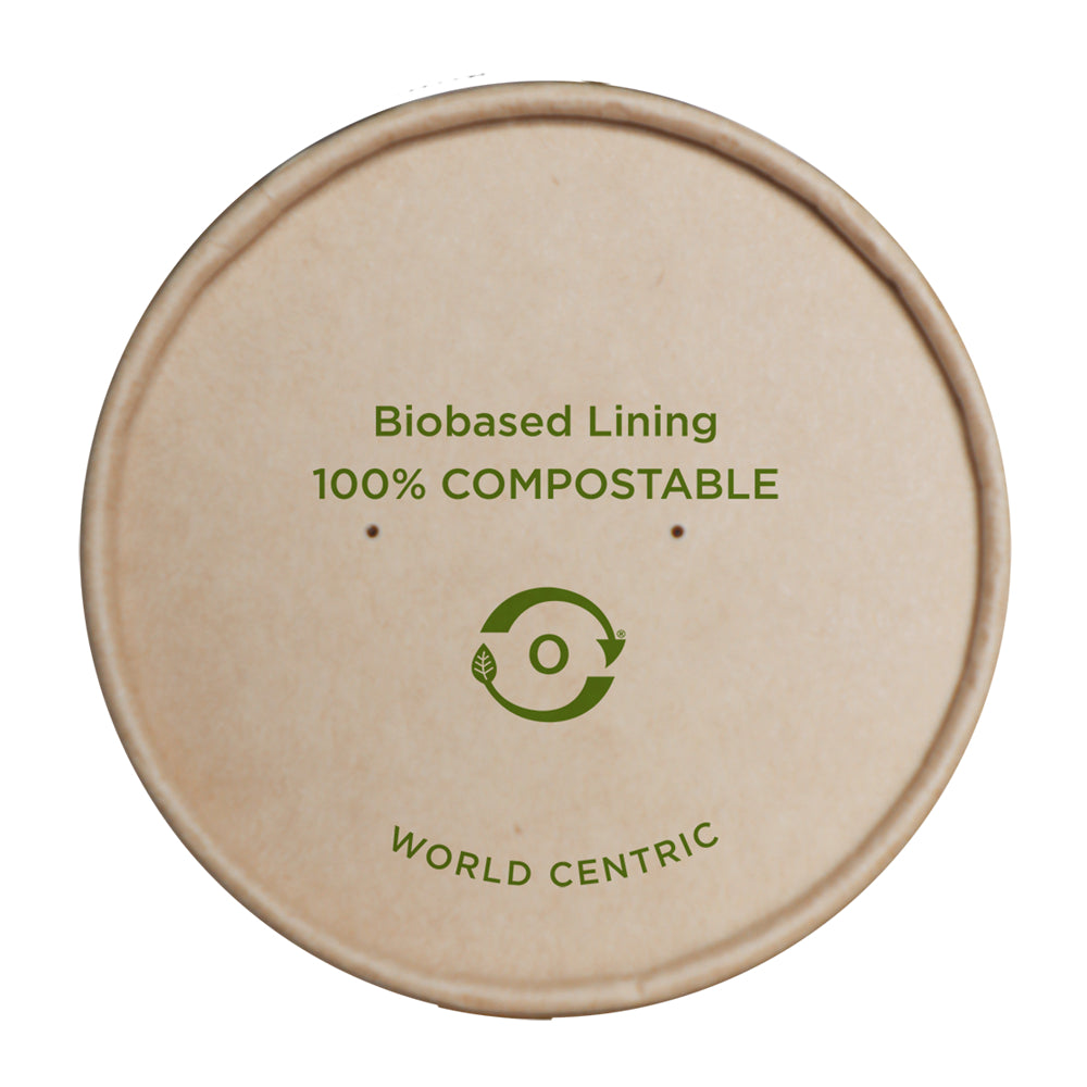 Paper Bowl Lids Kraft Paper 25 Each - 20 Per Case.
