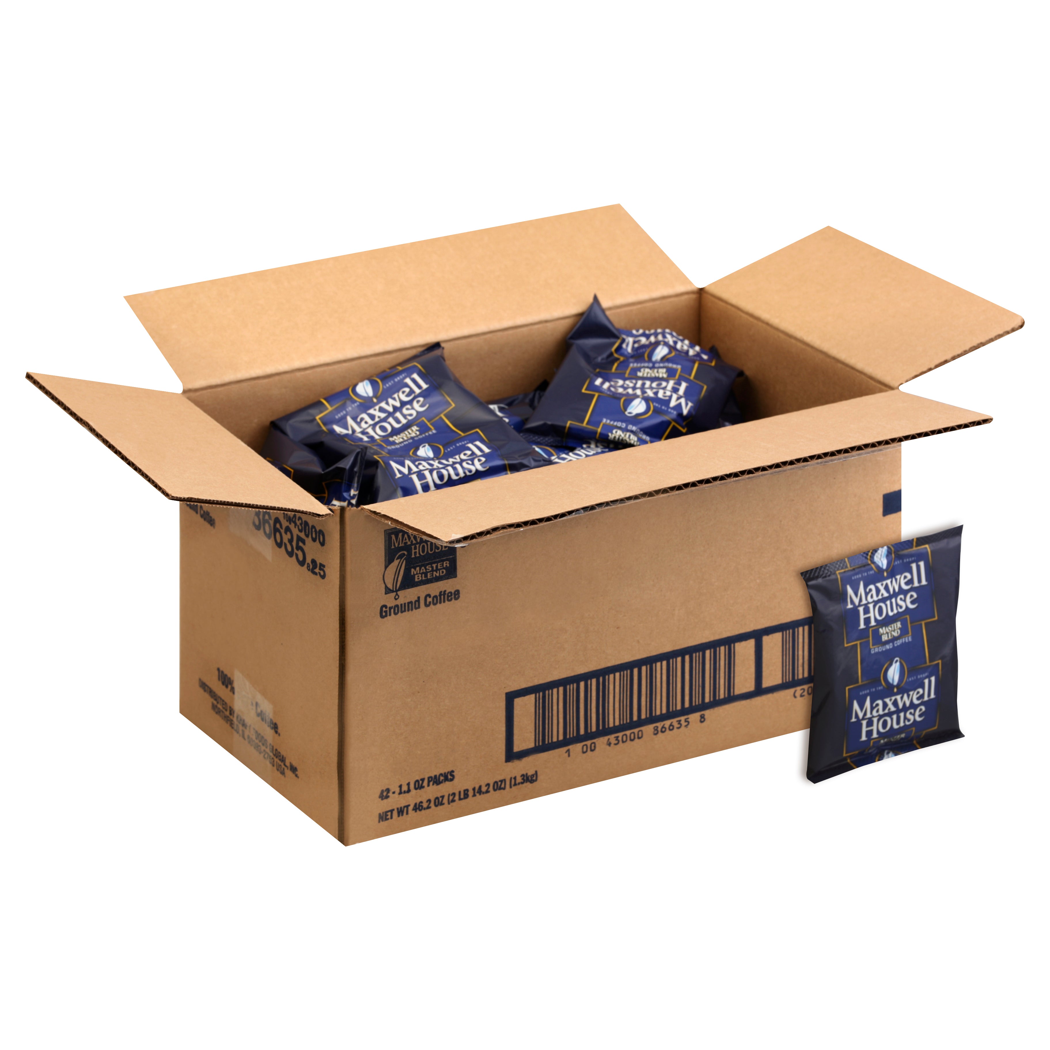 Maxwell House Coffee Master Blend Ground Coffee, 2.888 Pound Each - 1 Per Case.