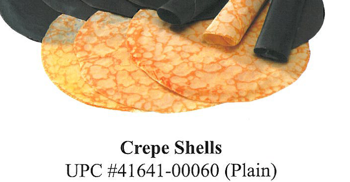 Shell Crepe 6" 22 Grams Each - 100 Per Case.