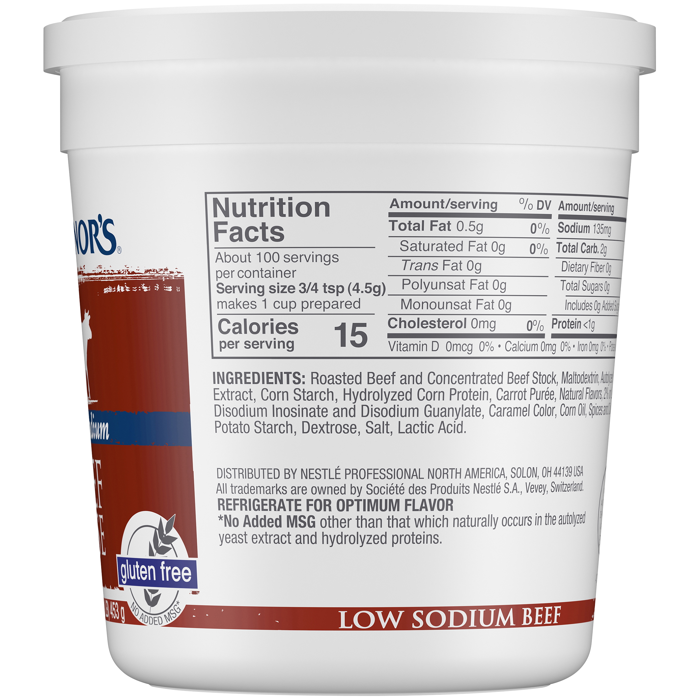 Minor's Beef Base Low Sodium (No Added Msg) Gluten Free 1 Pound Each - 6 Per Case.