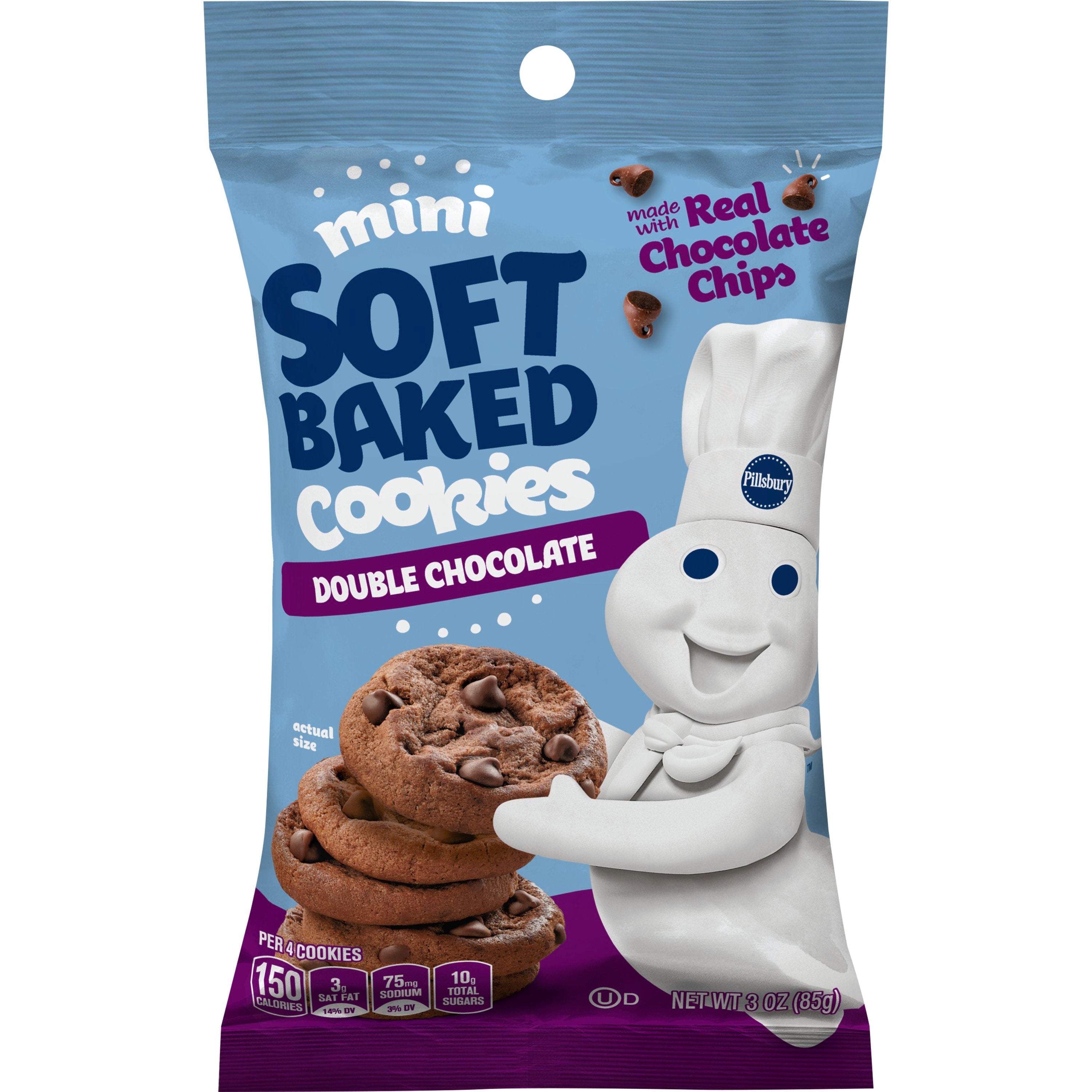 Pillsbury™ Soft Baked Cookies Mini Doublechocolate 18 Ounce Size - 9 Per Case.