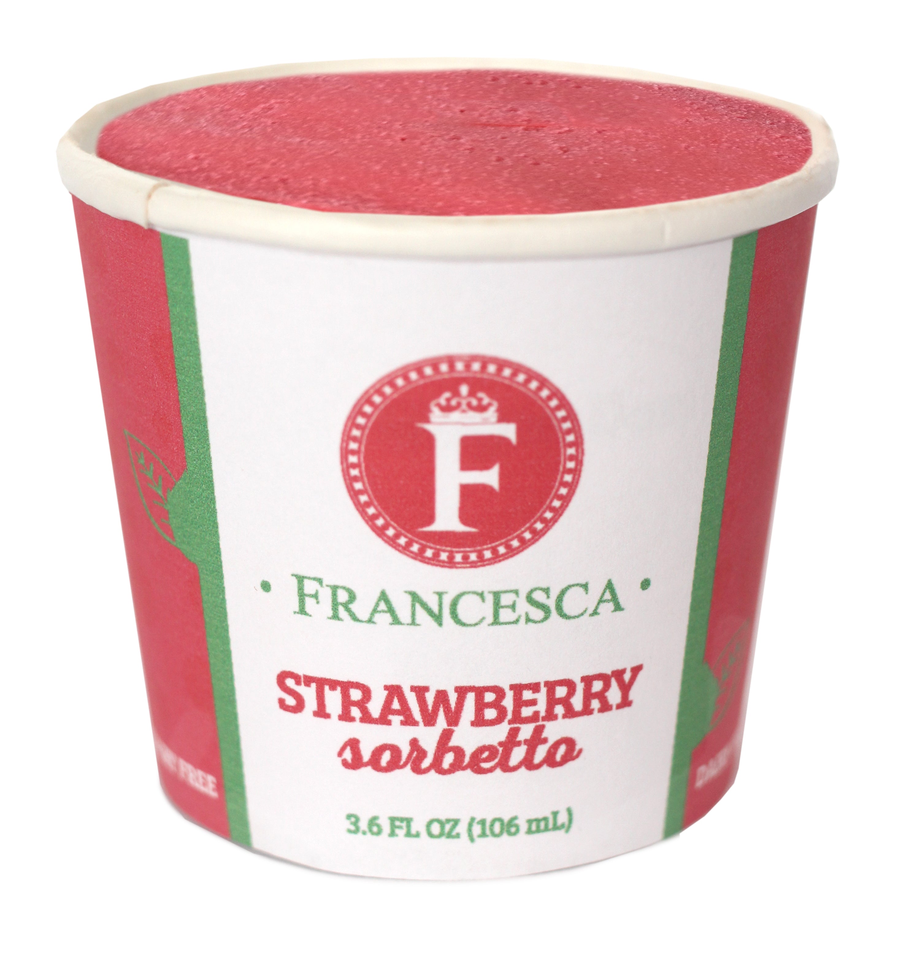 Francesca Strawberry Mini Cup Sorbet 48 Count Packs - 1 Per Case.