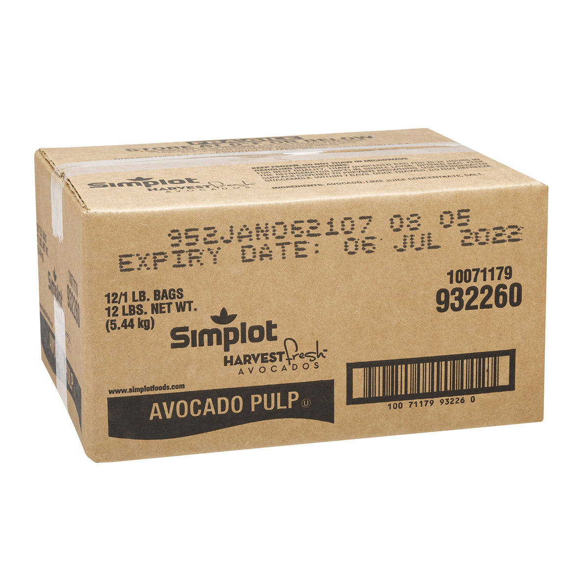 Simplot Harvest Fresh Avocados Avocado Pulpfrozen 1 Pound Each - 12 Per Case.