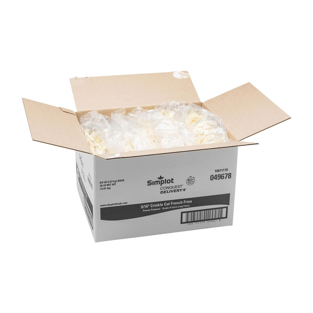 Simplot Conquest Delivery 6" Clear Coatedcrinkle Cut Fries 5 Pound Each - 6 Per Case.