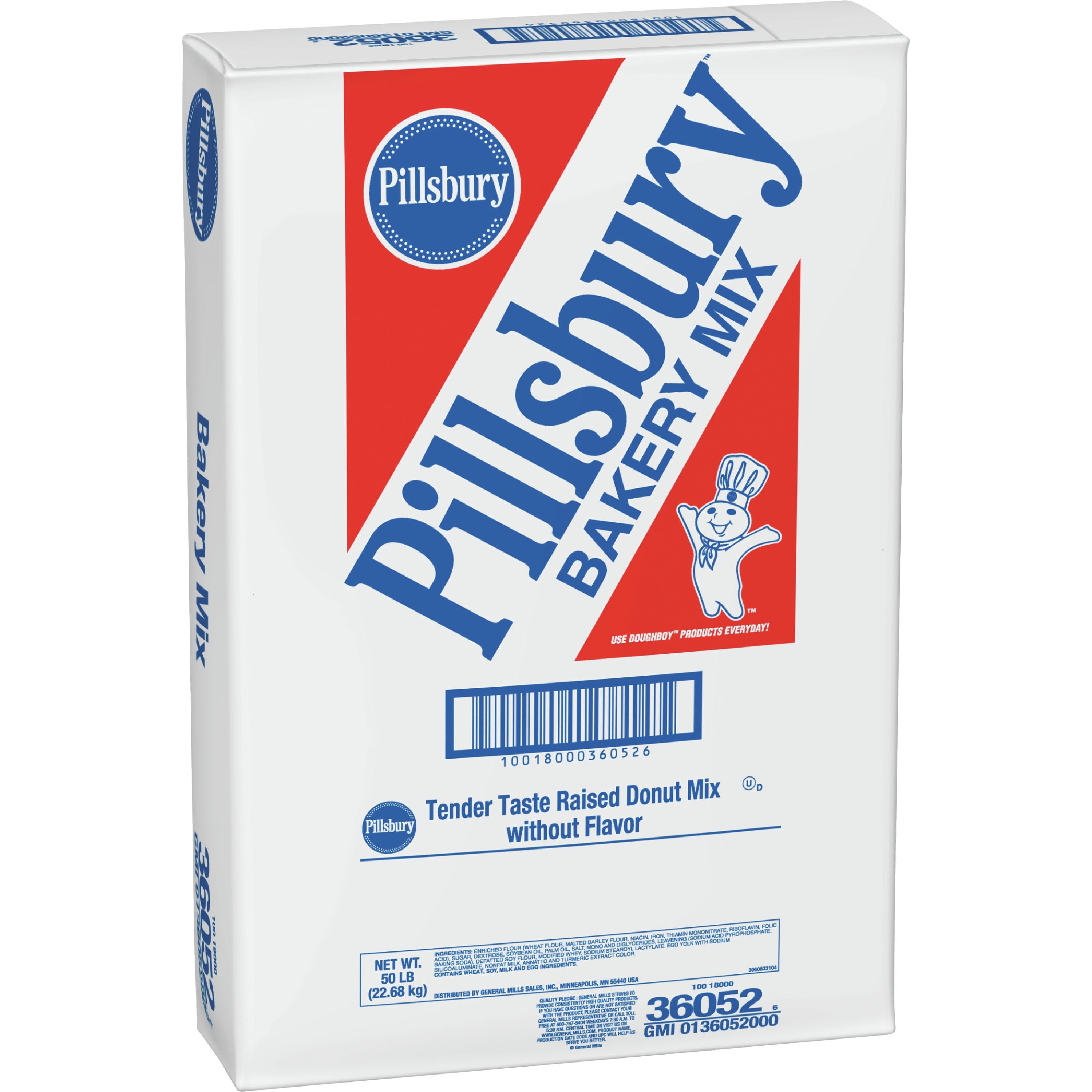 Pillsbury™ Donut Mix Tender Taste Raised No Flavor 50 Pound Each - 1 Per Case.