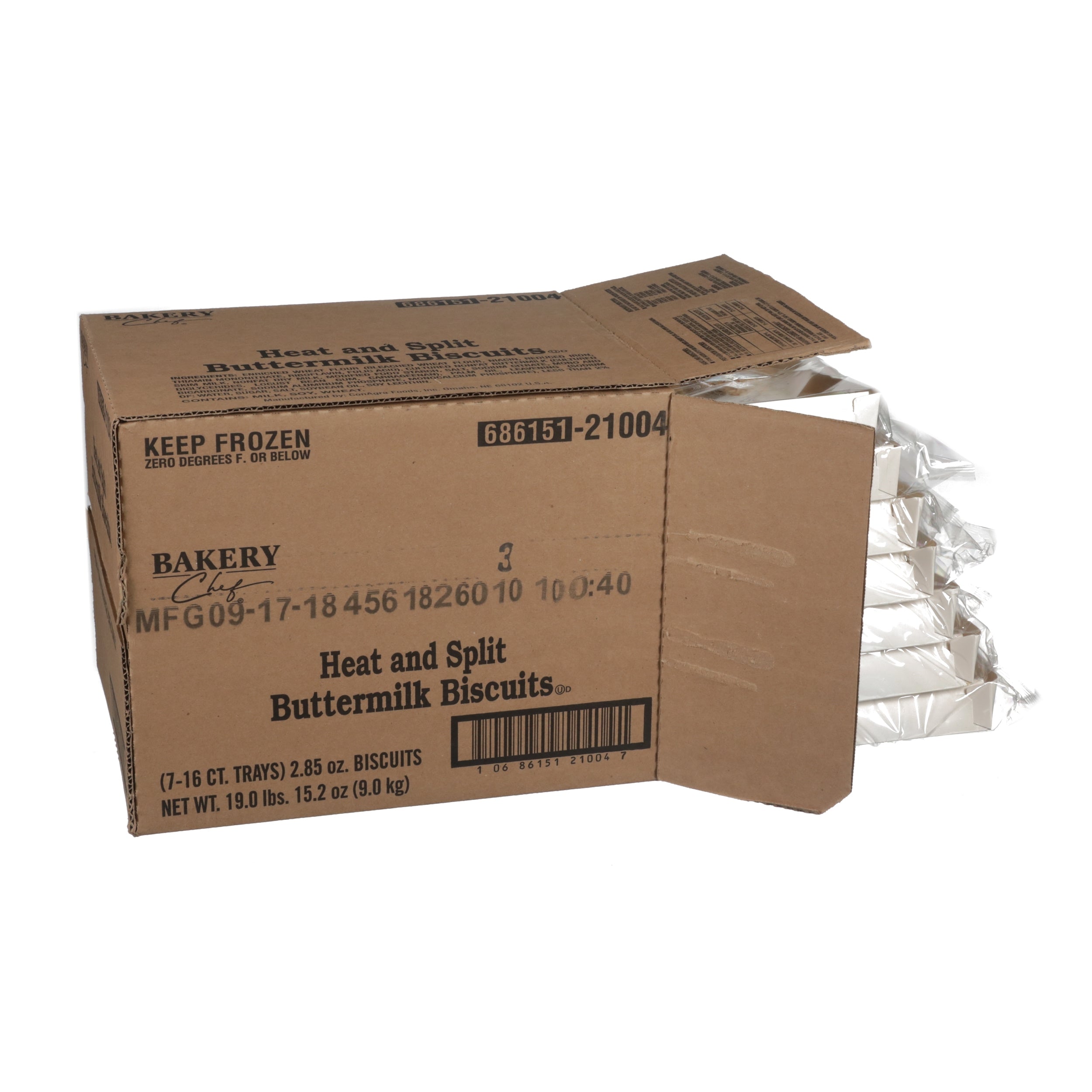 Bakery Chef Buttermilk Biscuits Heat And Split2.85 Ounce Size - 112 Per Case.