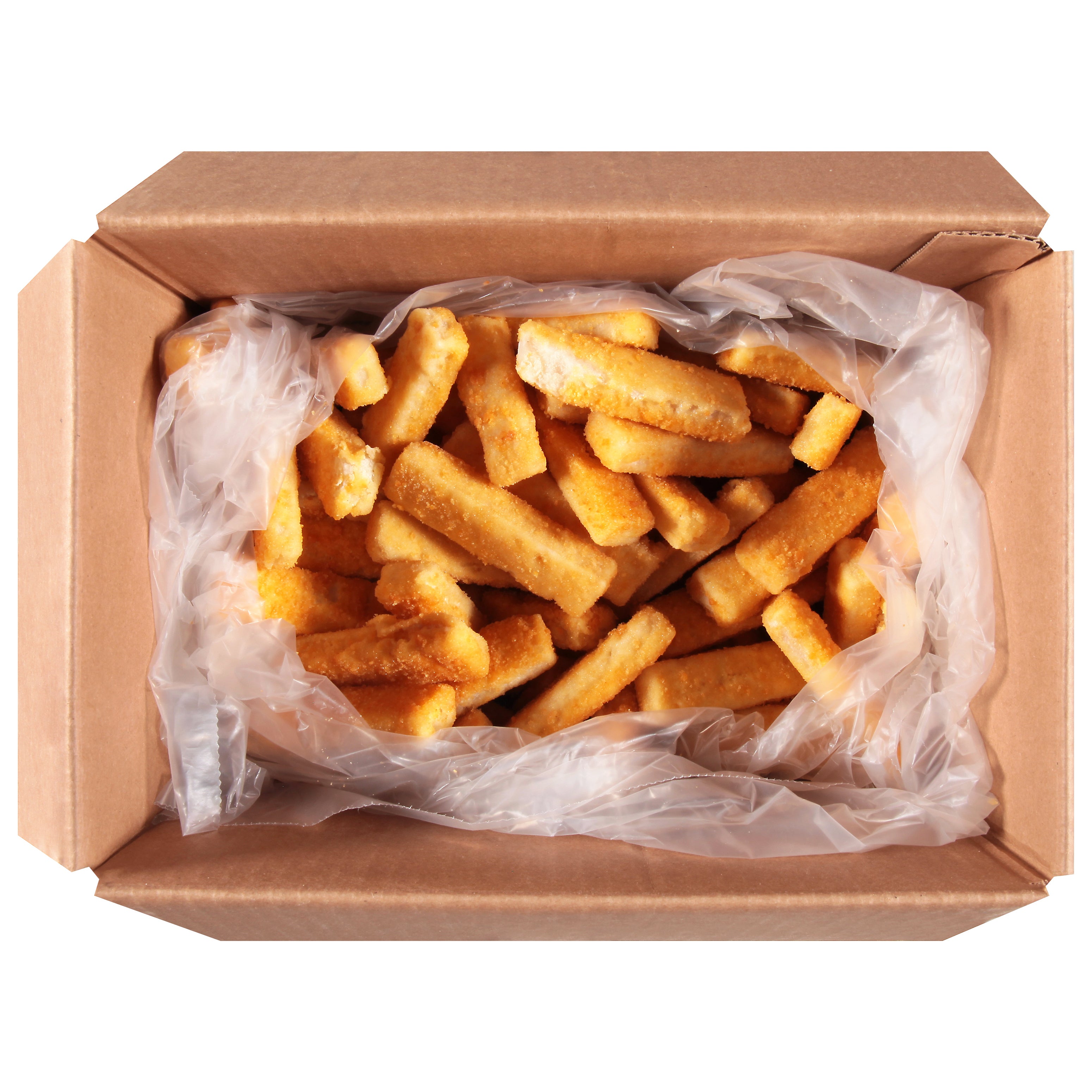 Oven Ready Breaded Cod Sticks 5 Pound Each - 2 Per Case.