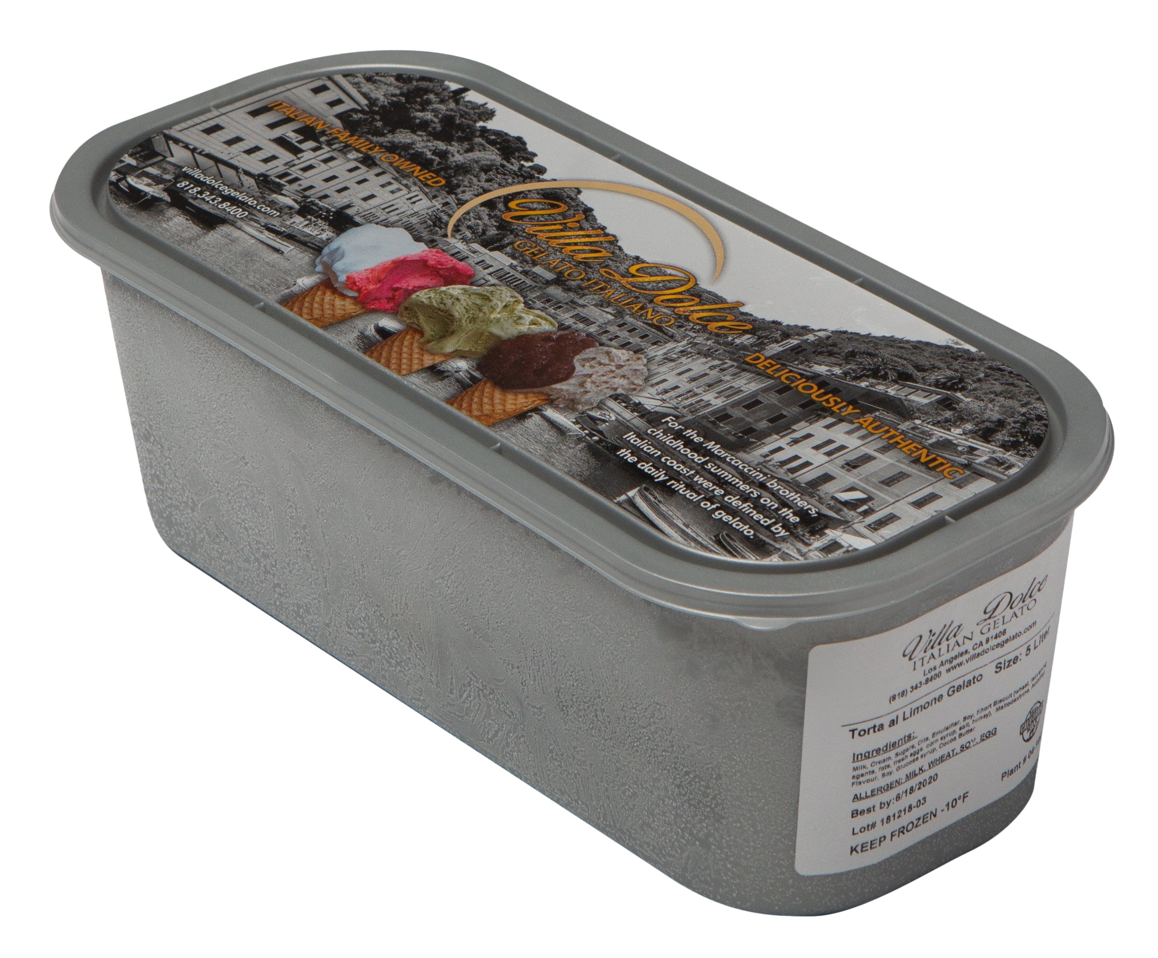 Villa Dolce Torta Lemon Pie Gelato 5 Liter - 1 Per Case.