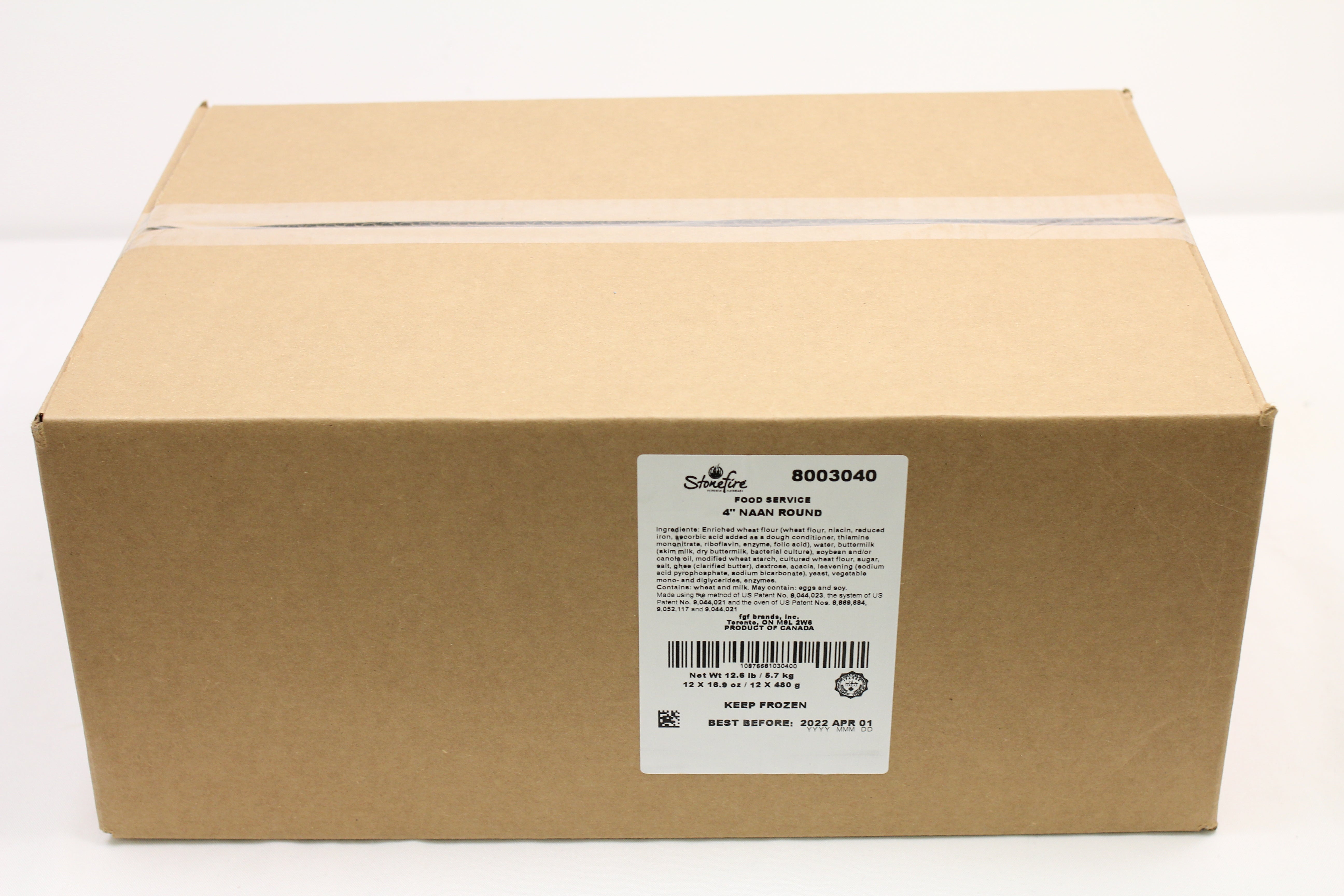 Stonefire 4" Naan Round Original 16 Count Packs - 12 Per Case.