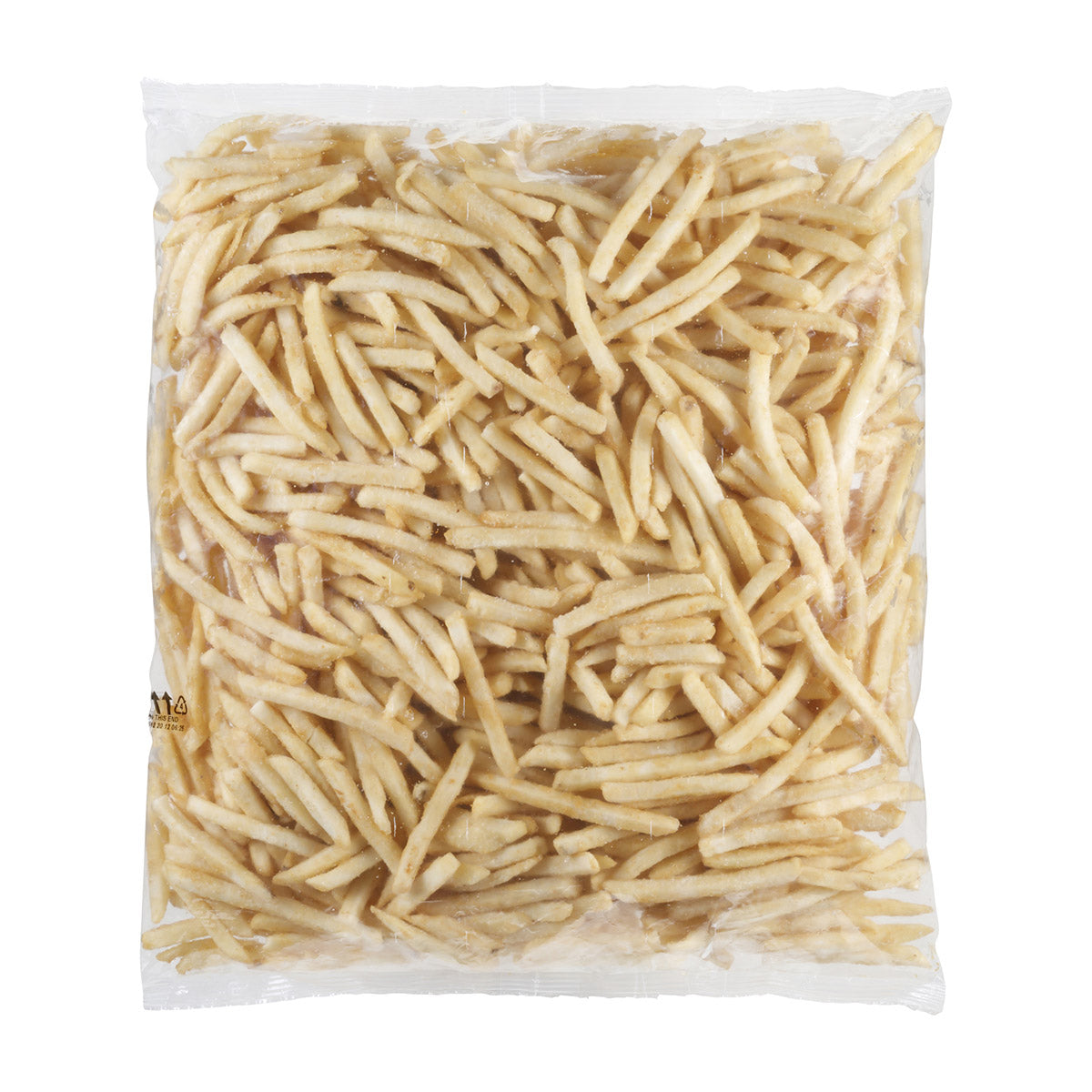 Simplot Bent Arm Ale 6 Inch Beer Battered Straight Cut Fries Skin On 5 Pound Each - 6 Per Case.