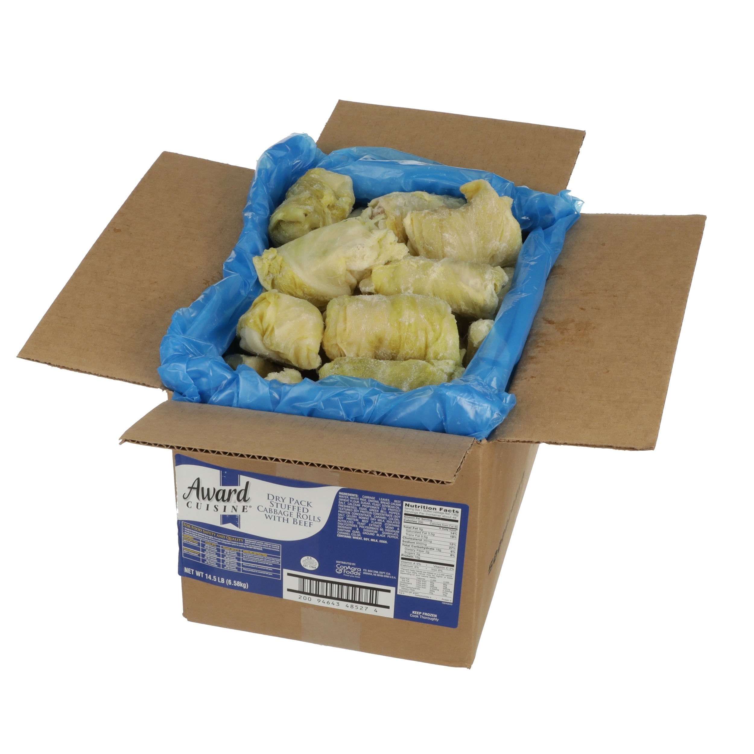 Award Cuisine Cabbage Rolls IQF 4.83 Ounce Size - 48 Per Case.