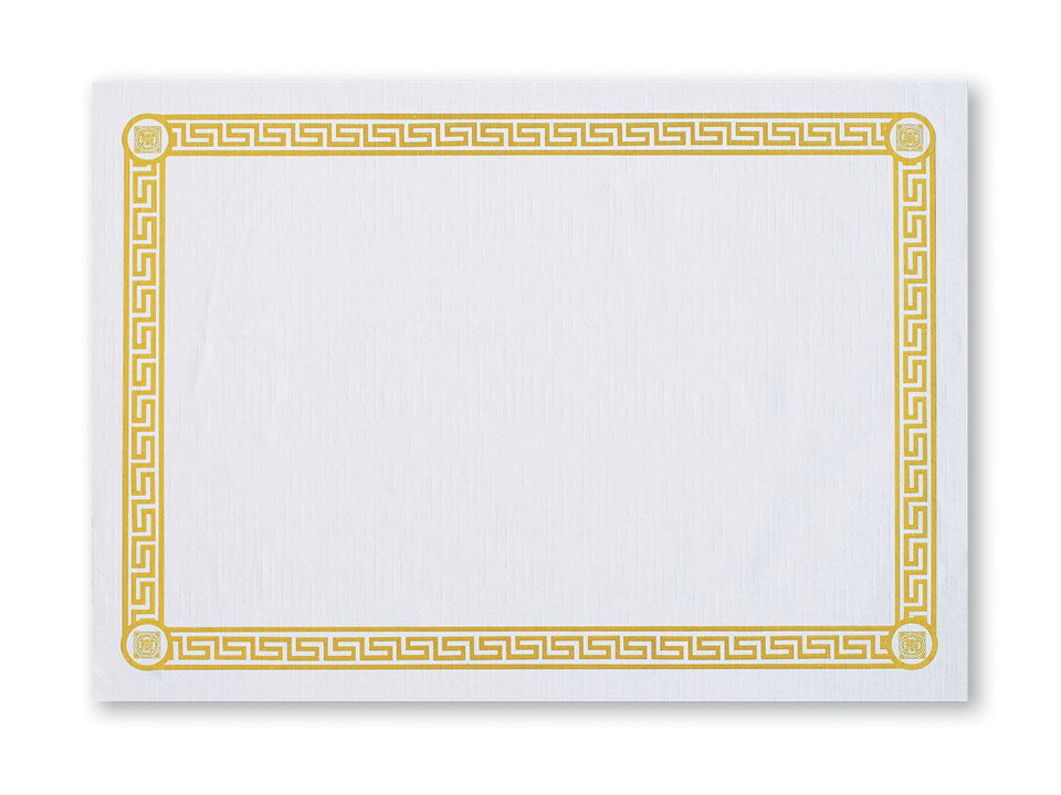 Placemat Paper Gold Greek Key Economyline 1000 Each - 1 Per Case.