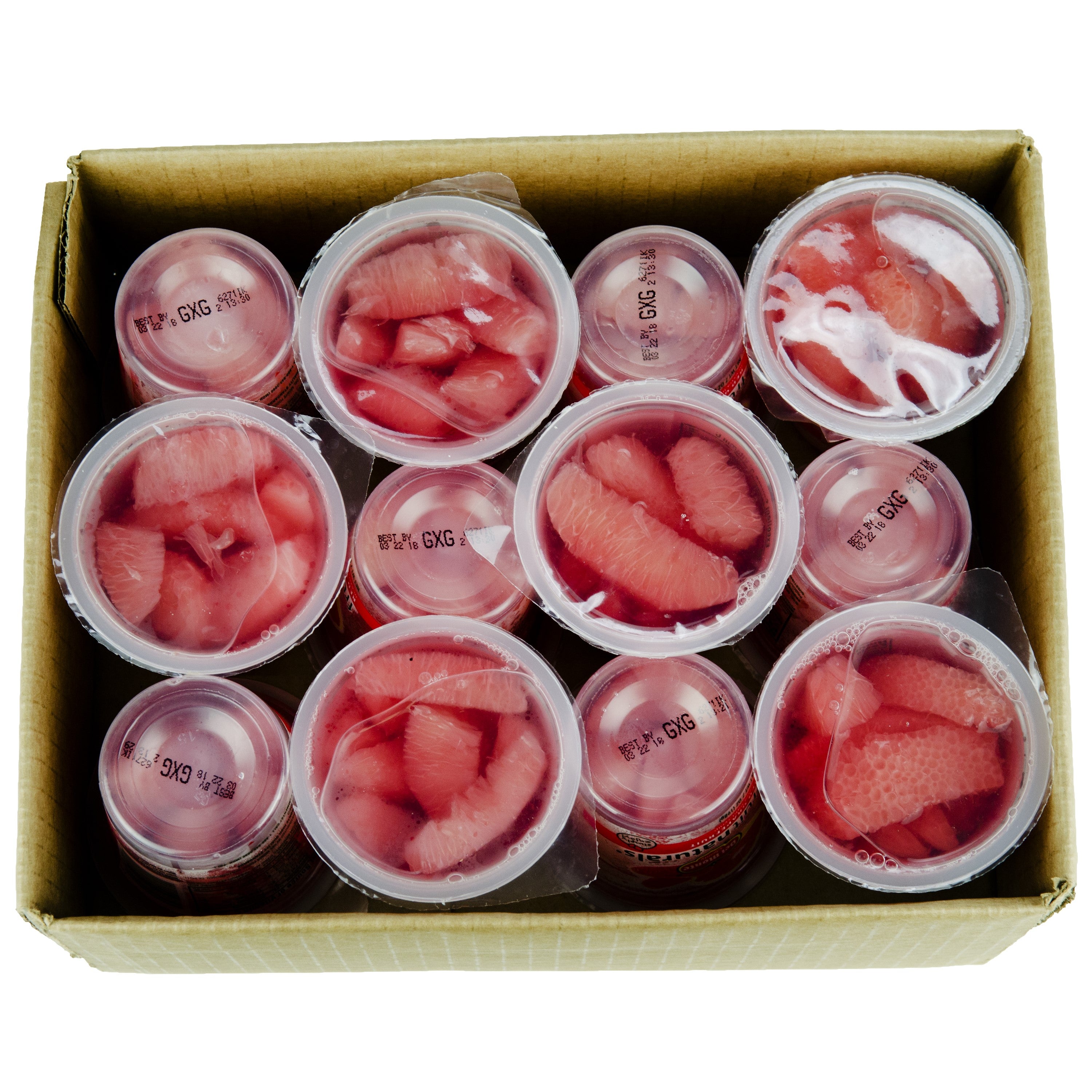 Del Monte® Red Grapefruit In Extra Light Syrup Fruit Cup® Snacks Cup 7 Ounce Size - 12 Per Case.
