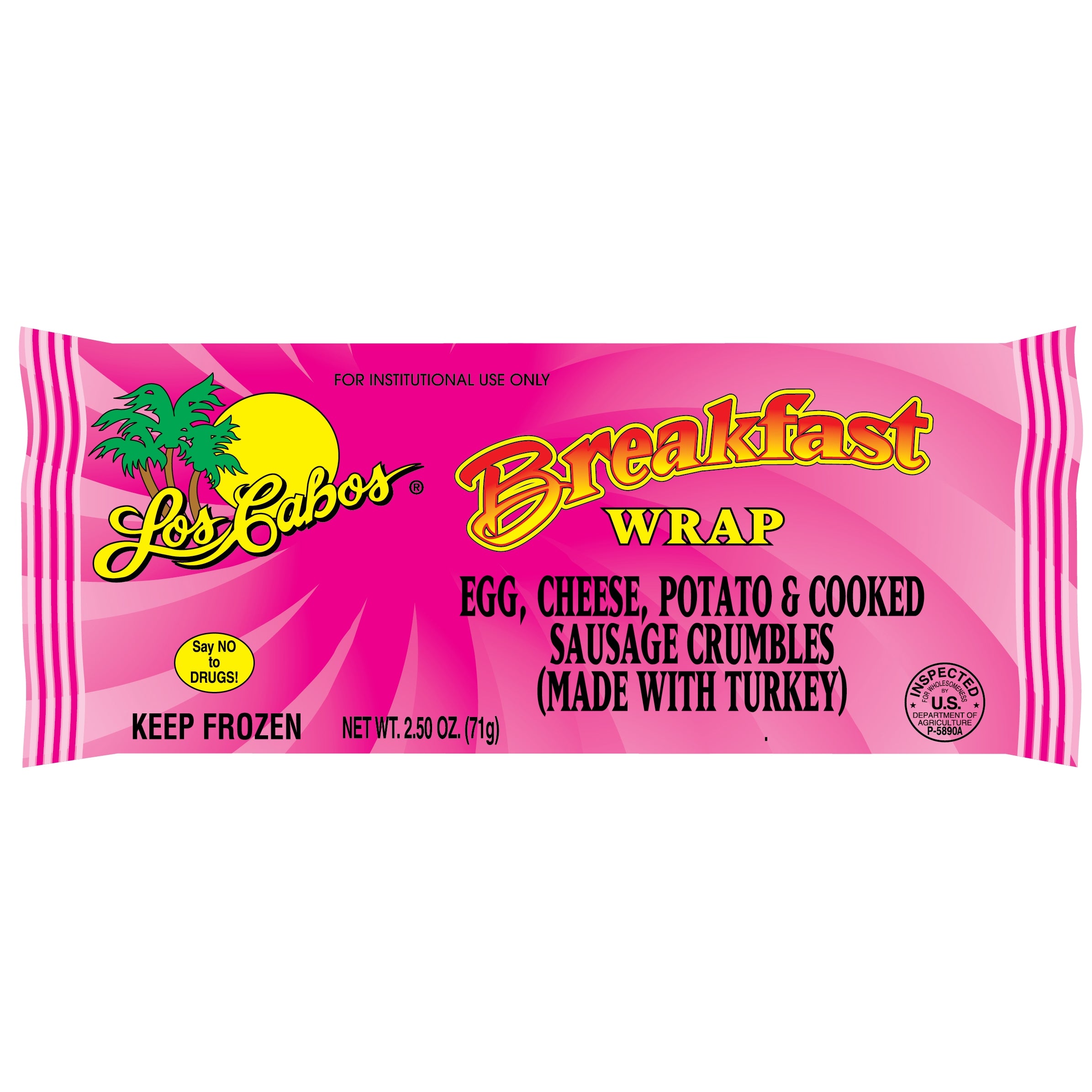 Los Cabos Egg & Cheese Potato Sausage Crumble 2.5 Ounce Size - 72 Per Case.