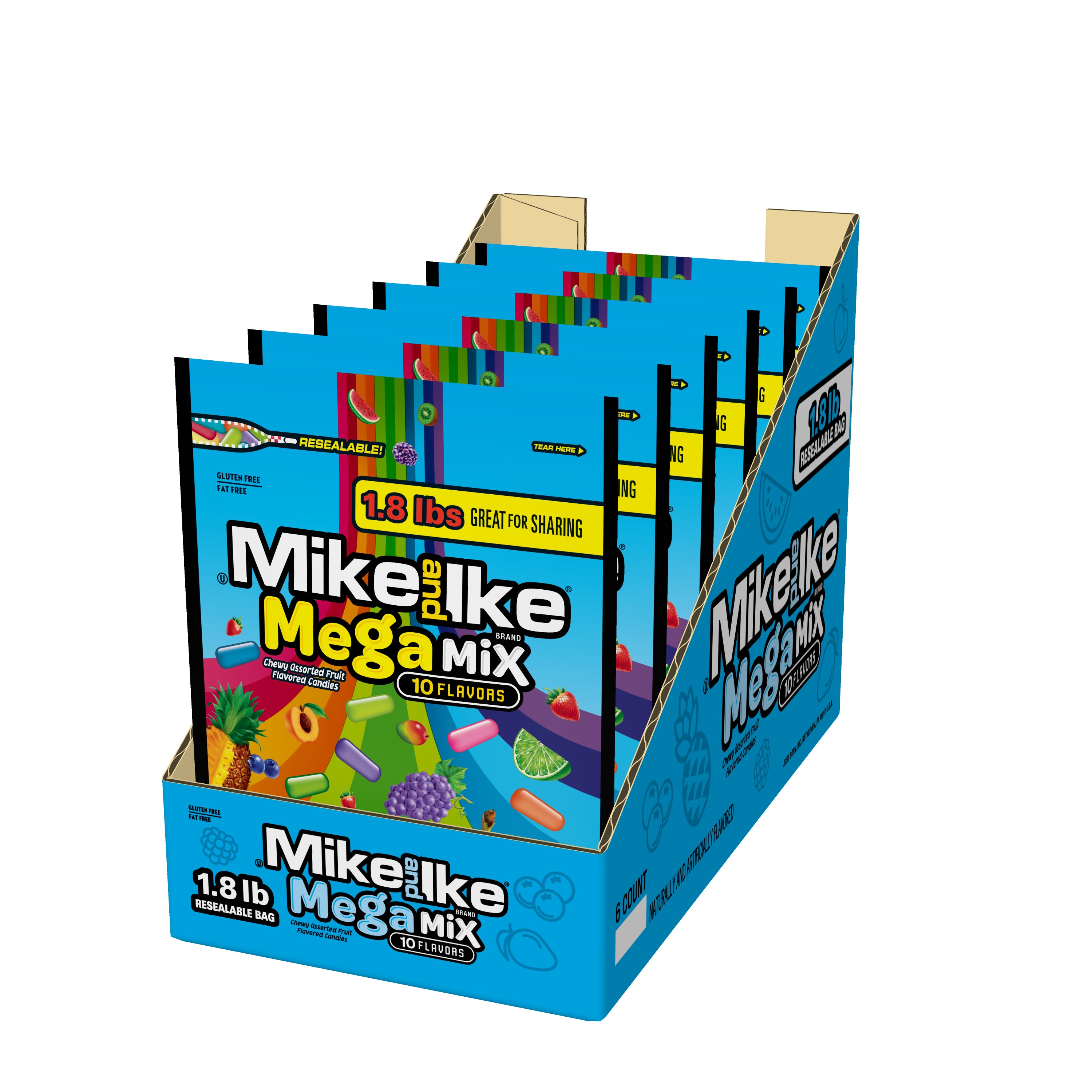 Mike And Ike® Mega Mix Stand Up Bagct 28.8 Ounce Size - 6 Per Case.