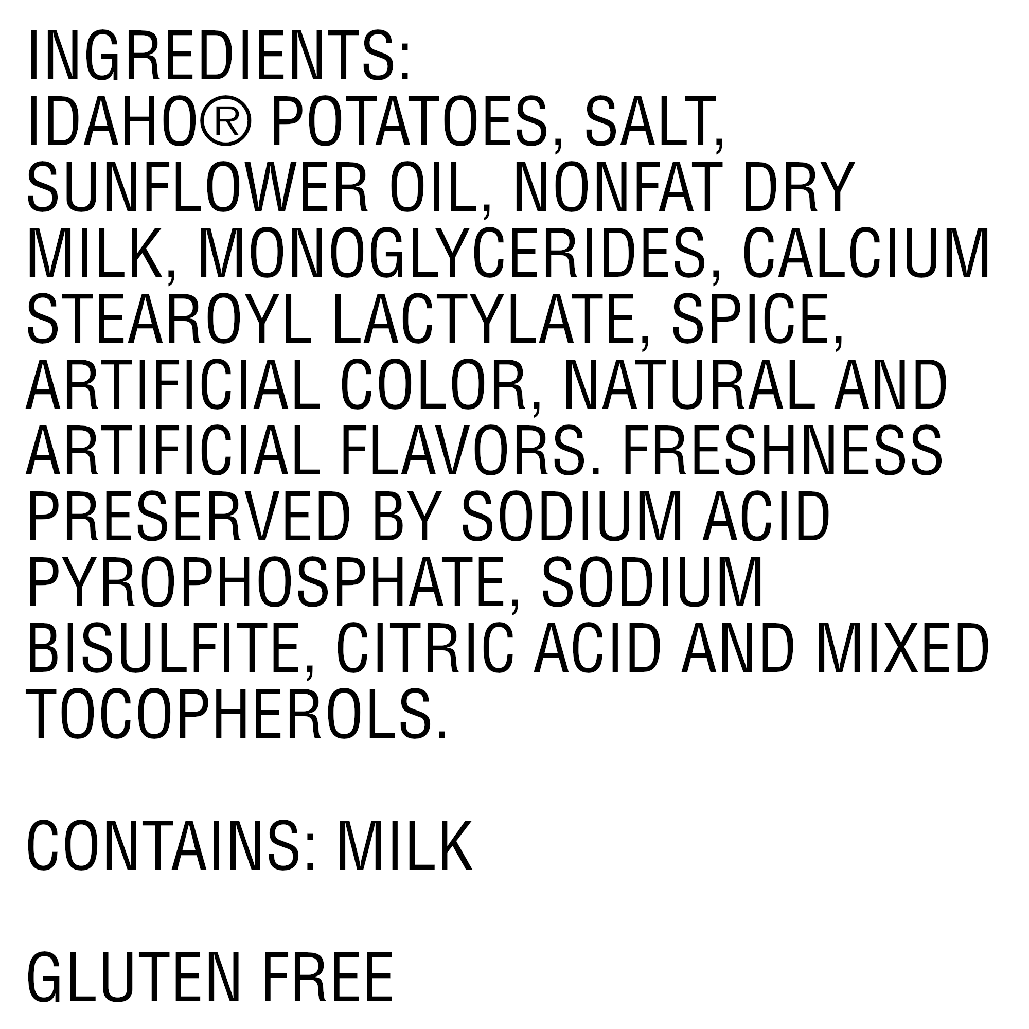 Idahoan Foods Real Mashed Potatoes Bulk 1-39 Pound Gluten Free; Kosher; Non-gmo 1-39 Pound