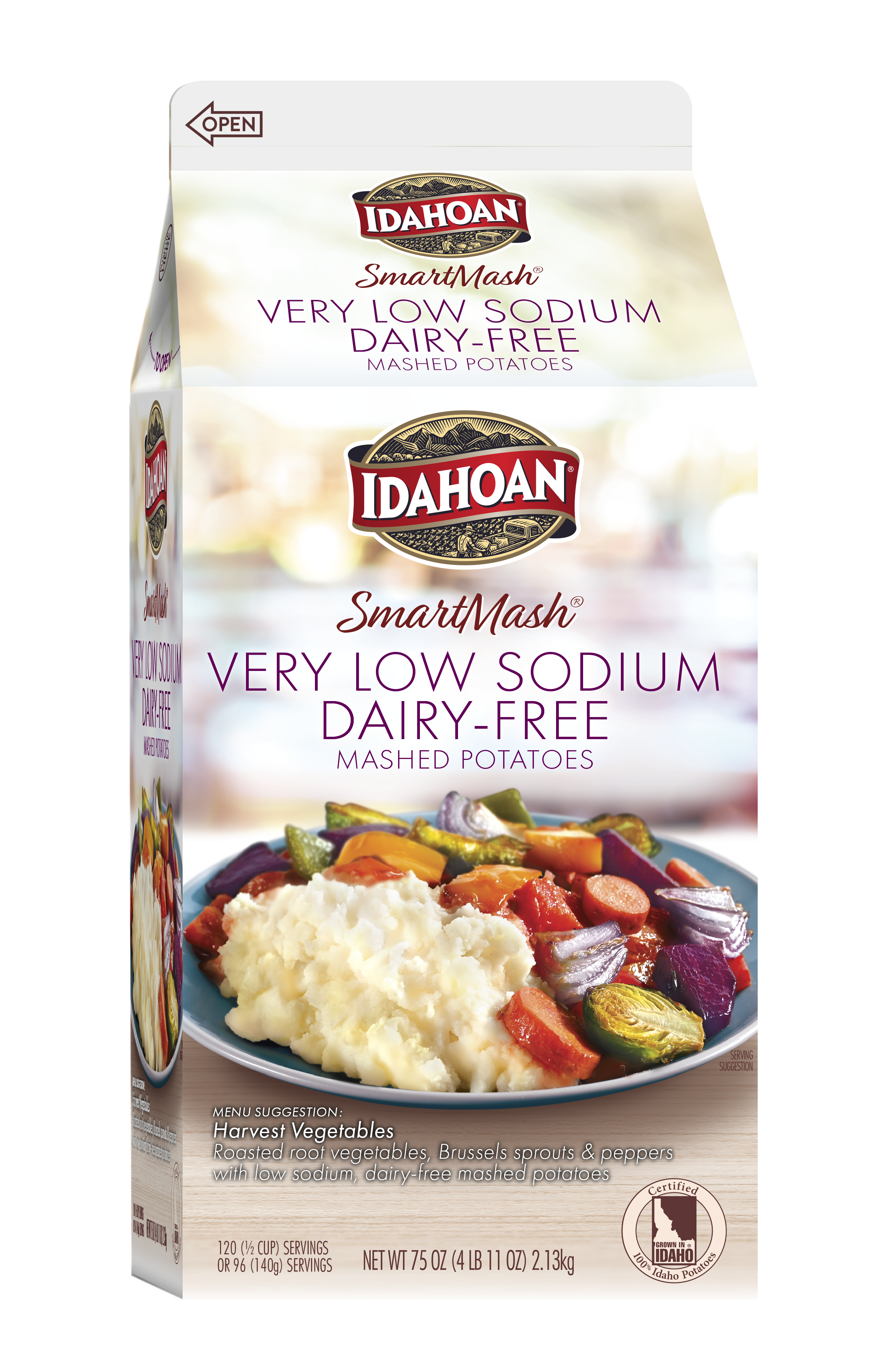 Idahoan® Smartmash® Very Low Sodium Dairy Free Mashed Potatoes Ctns 4.687 Pound Each - 6 Per Case.