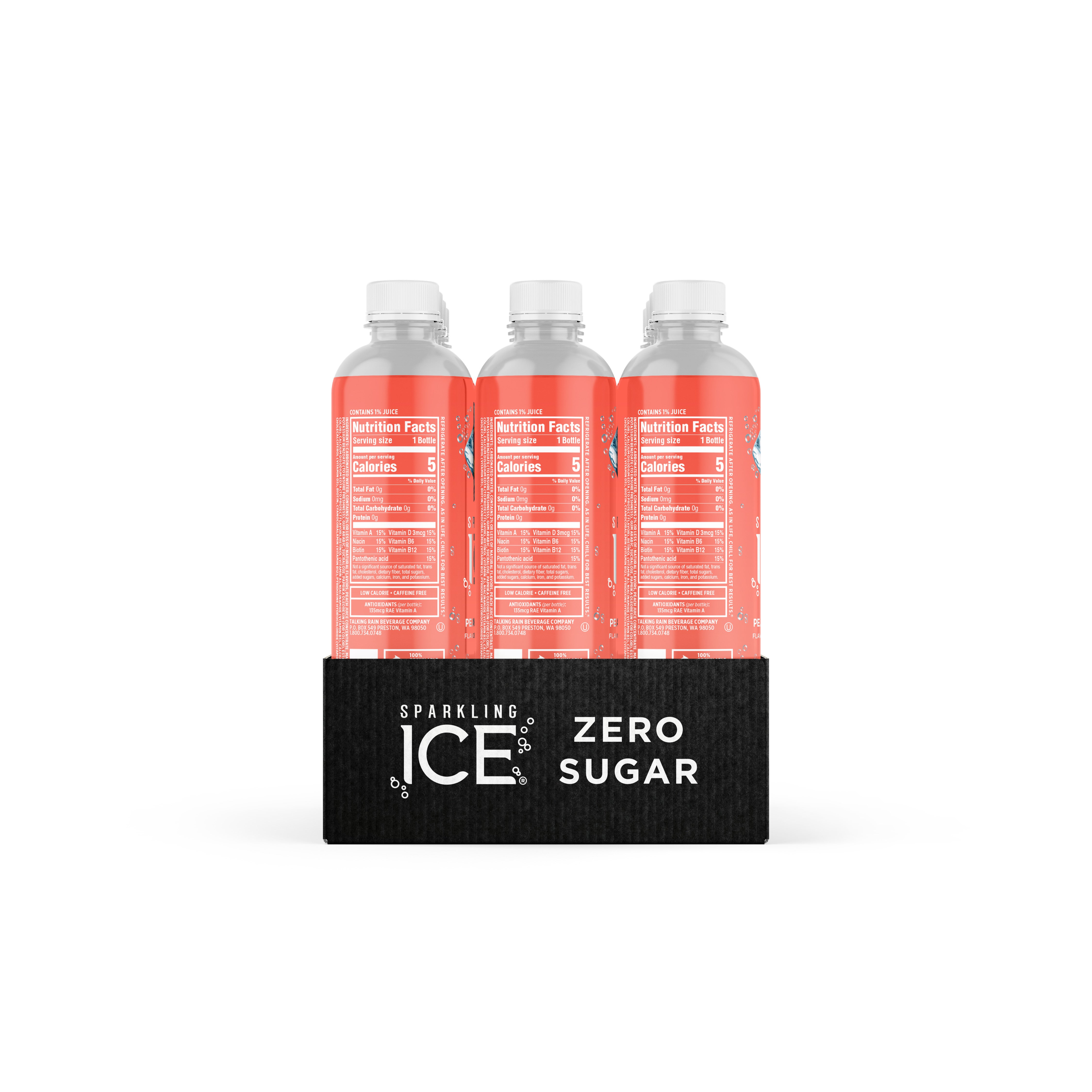 Sparkling Ice Peach Nectarine With Antioxidants And Vitamins Zero Sugar Bottle 17 Fluid Ounce - 12 Per Case.