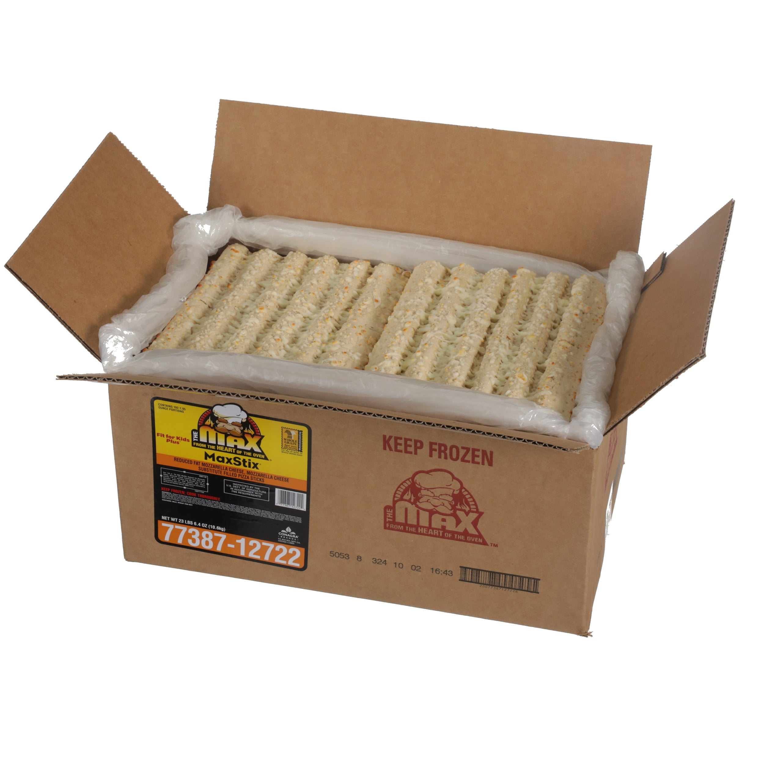 Fit For Kids Plus Maxstix Cheese Filled Breadsticks Whole Grain Pieces 1.95 Ounce Size - 192 Per Case.