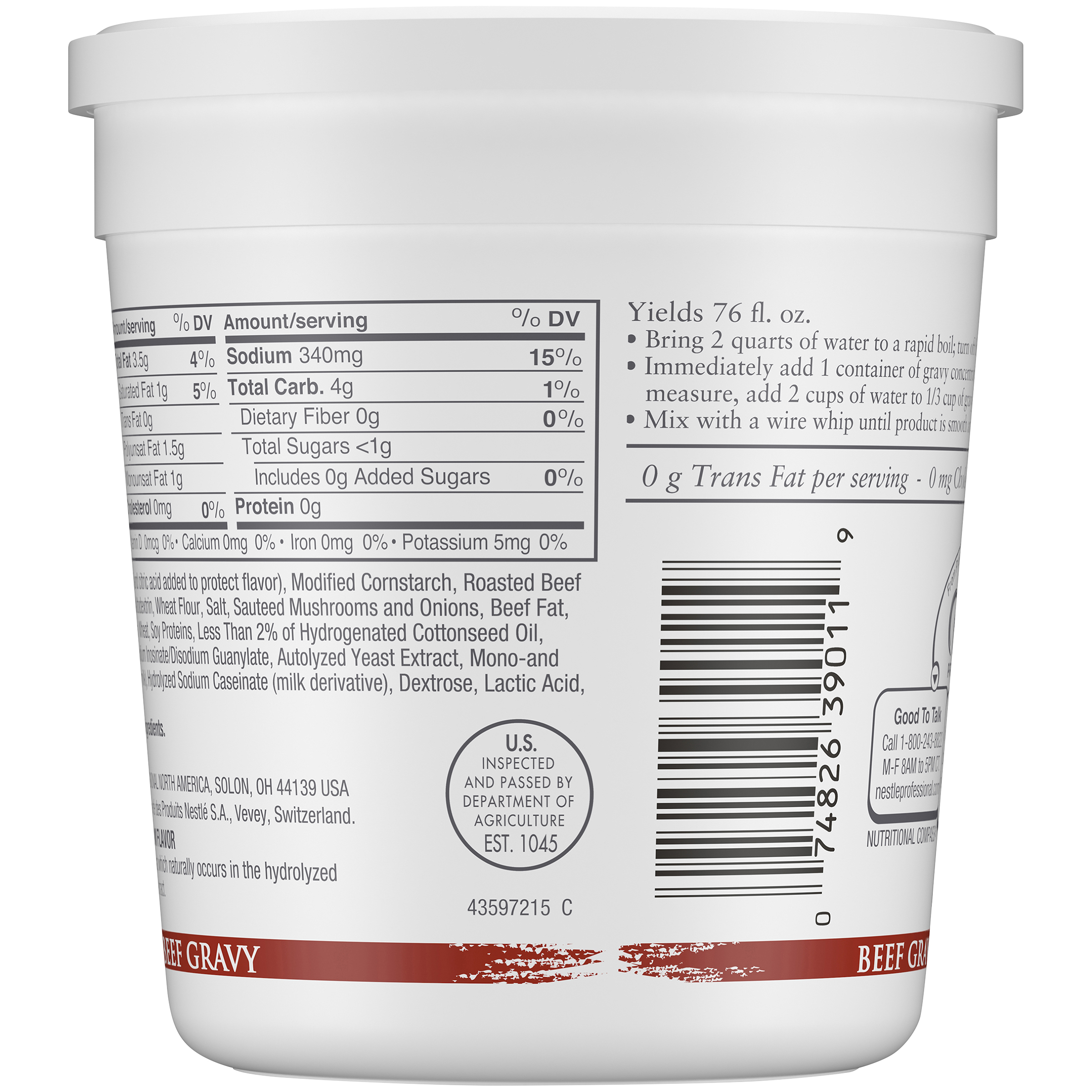 Minor's Beef Gravy Concentrate (No Added Msg) 13.6 Ounce Size - 6 Per Case.