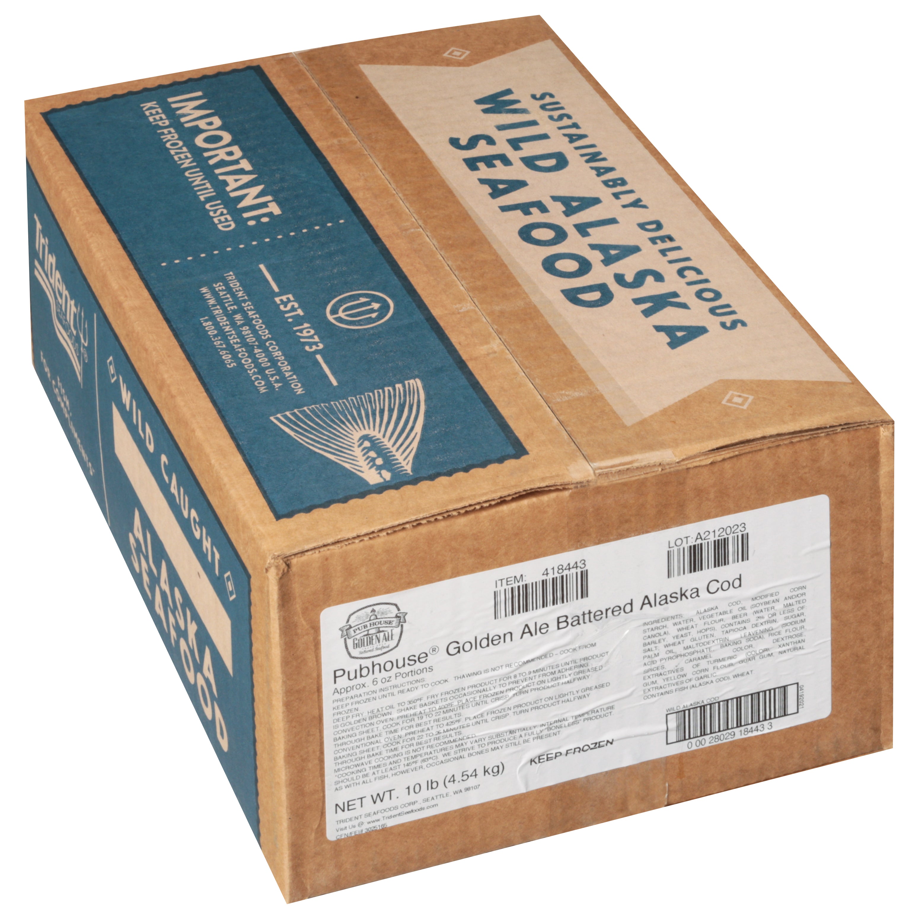 Pbhs Golden Ale Beer Battered Cod Naturalfillets Boneless 10 Pound Each - 1 Per Case.