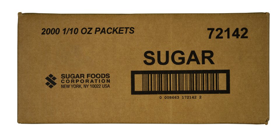 Sugar Foods Mil Sugar 0.1 Ounce Size - 12.5 Pound Per Case.