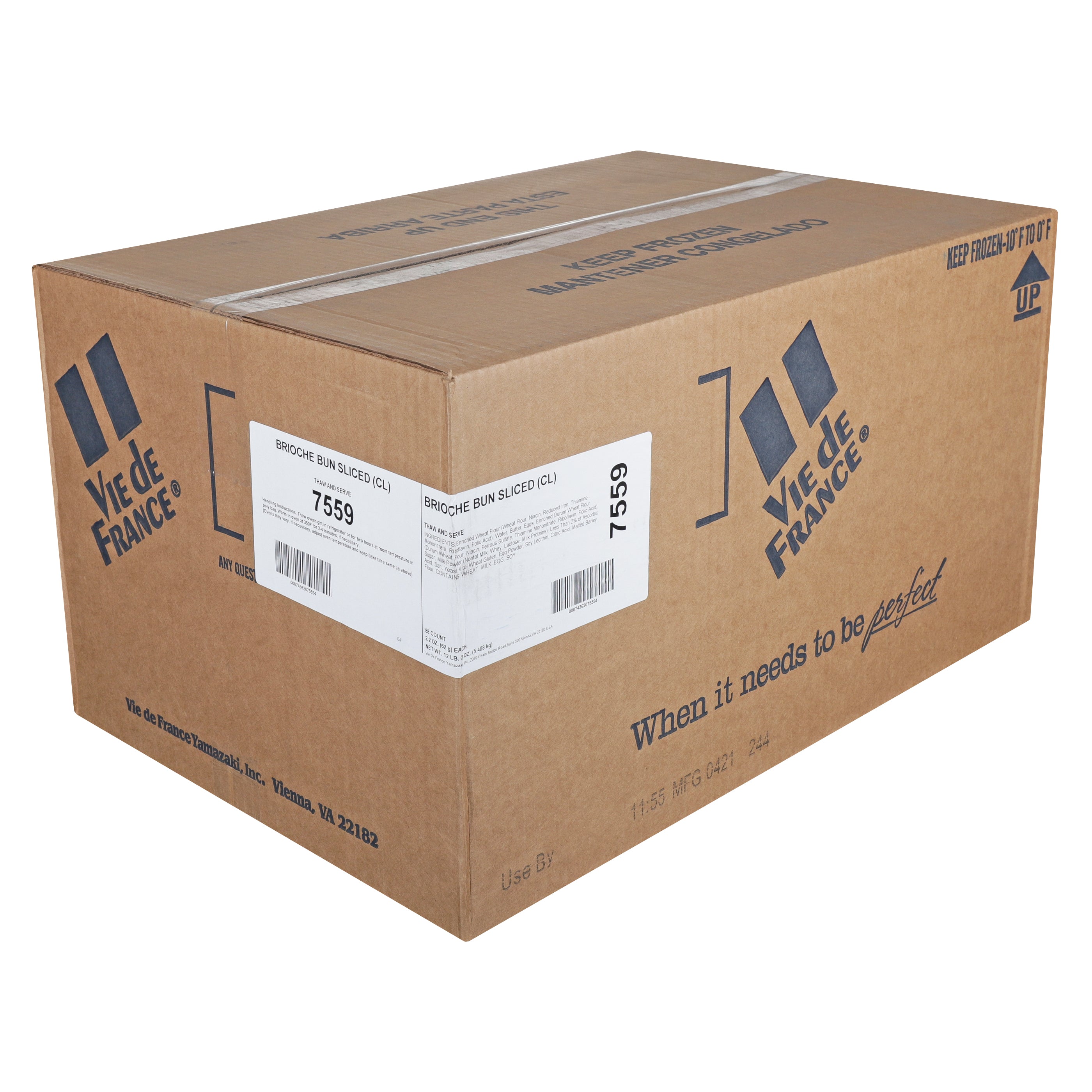 Bun Brioche Sliced 2.2 Ounce Size - 88 Per Case.