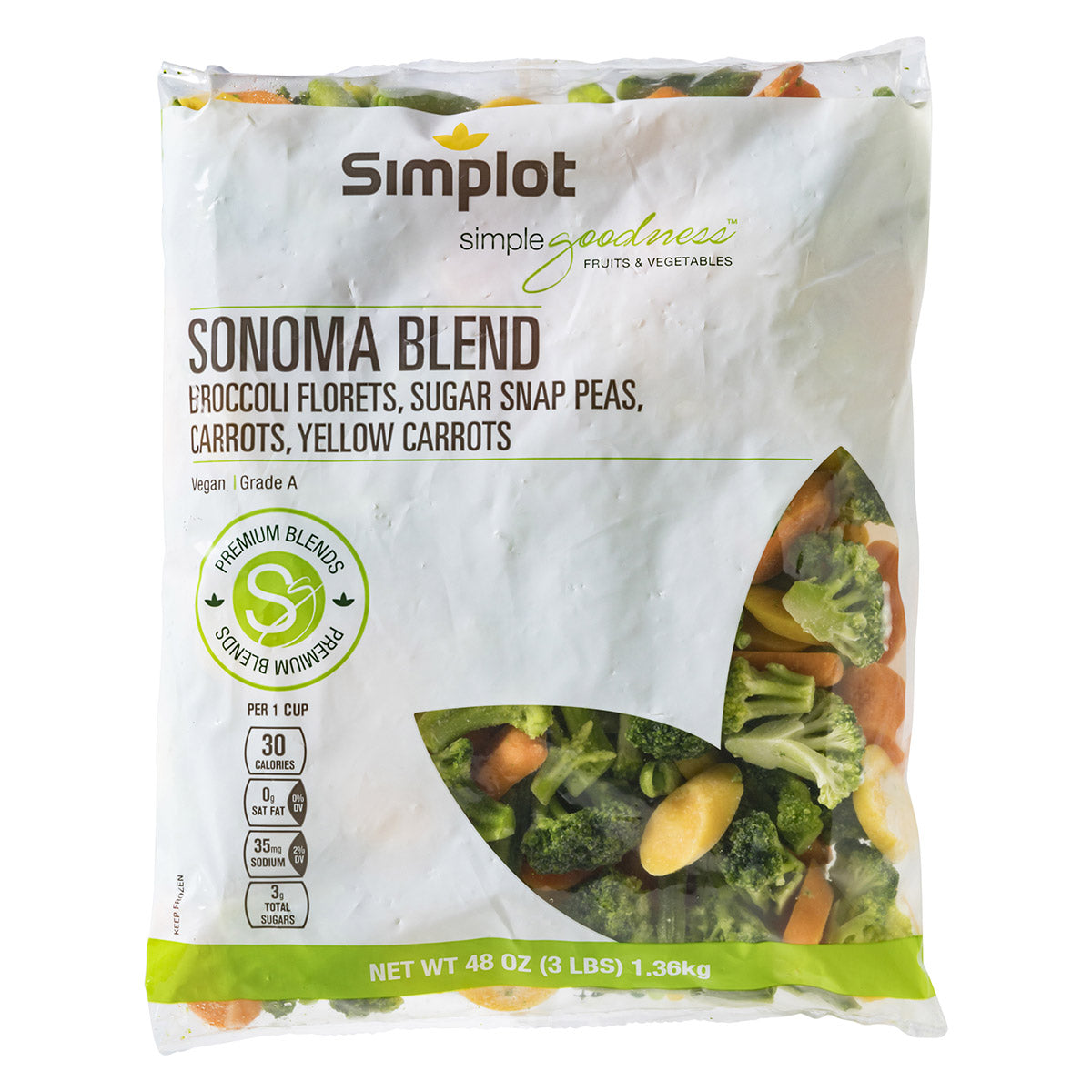 Simplot Simple Goodness Premium Vegetables Sonoma Vegetable Blend 3 Pound Each - 8 Per Case.