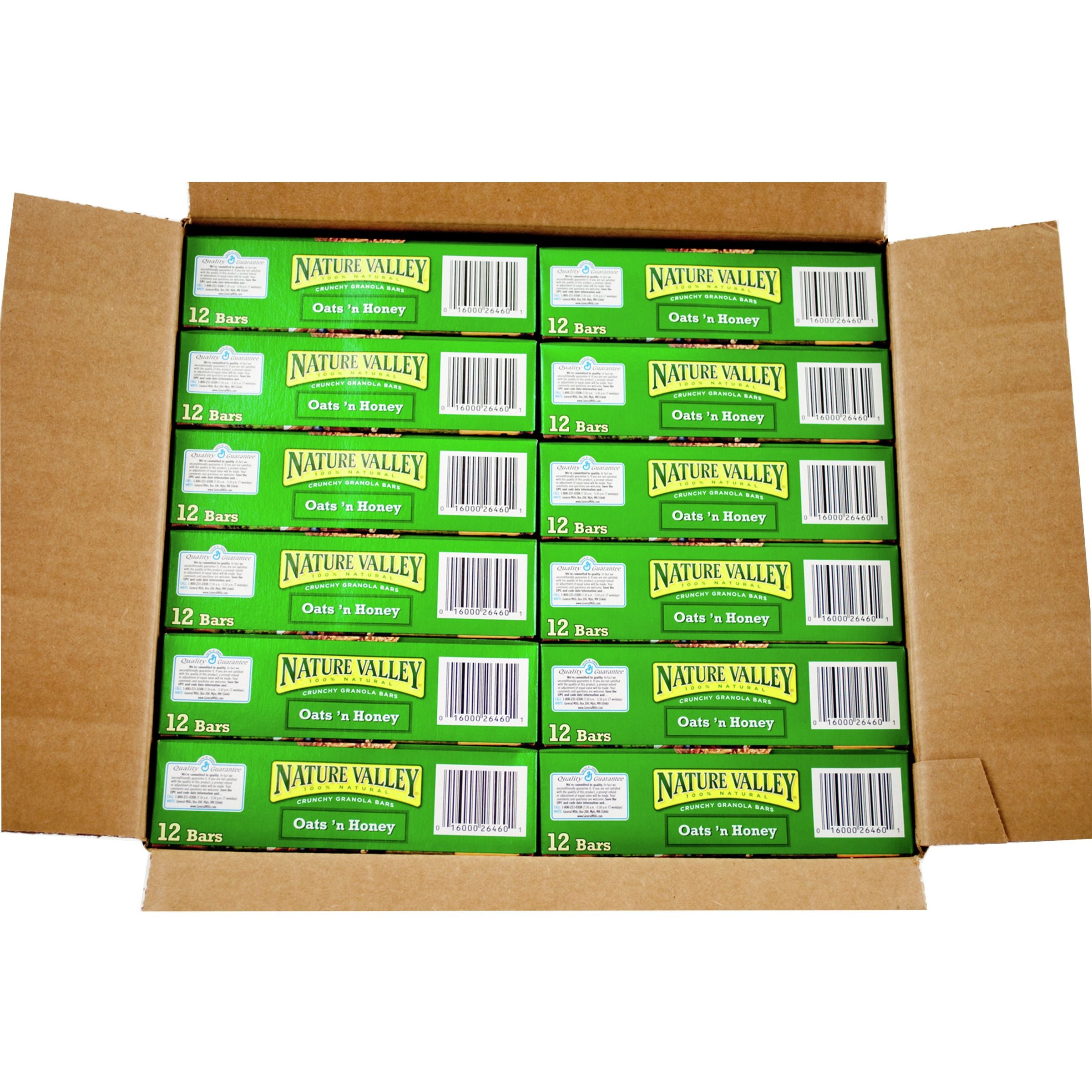 Nature Valley™ Crunchy Granola Bars Oats 'n Honey (Double Bar) 8.94 Ounce Size - 12 Per Case.