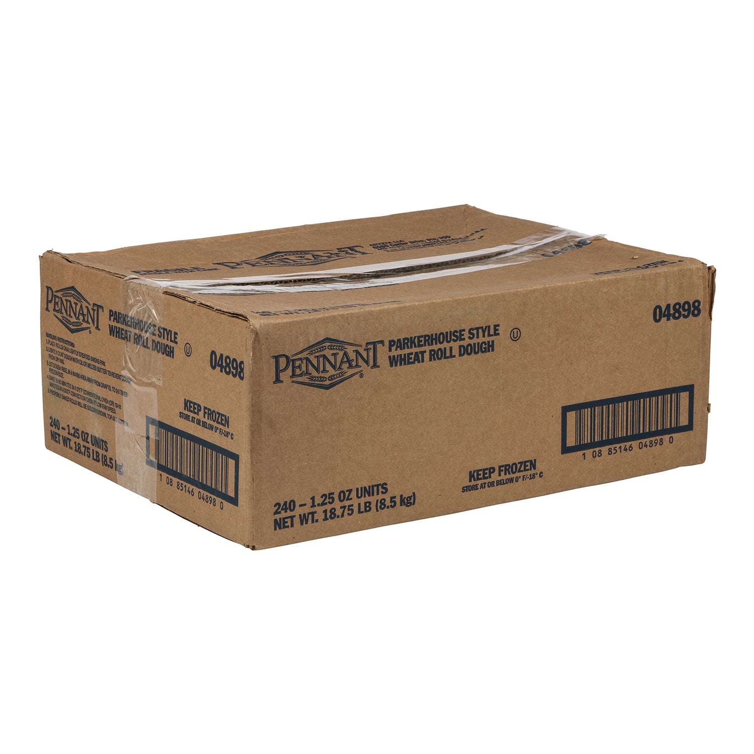 Pennant Roll Bread Basket Parkerhouse Wheat 1.25 Ounce Size - 240 Per Case.