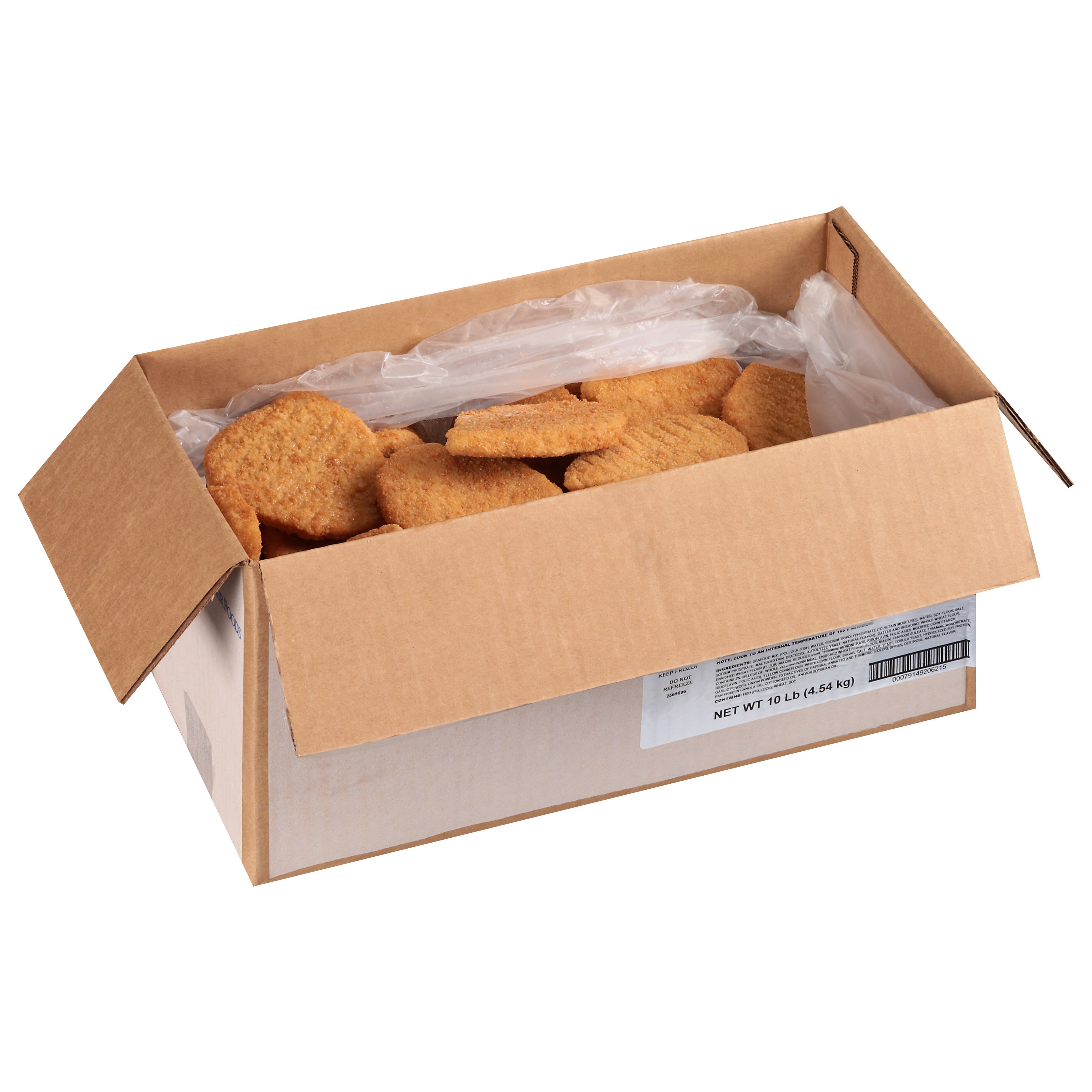 Oven Ready Whole Grain Breaded Fish Sandwich Portions 5 Pound Each - 2 Per Case.