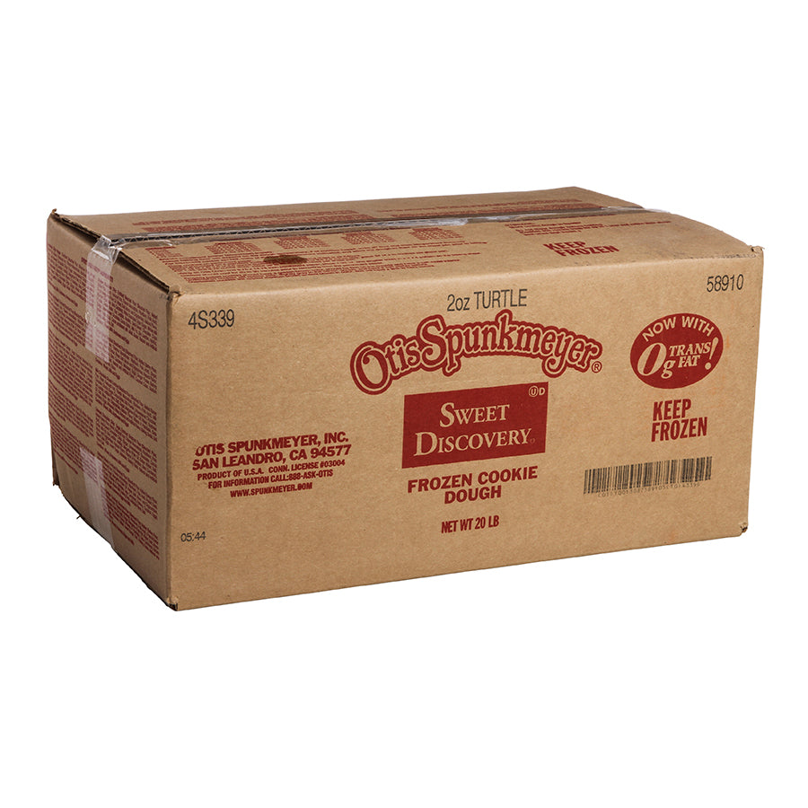 Turtle Chocolate Frozen Cookie Dough With Caramel Pecans And Caramel Flavored Chips 2 Ounce Size - 160 Per Case.